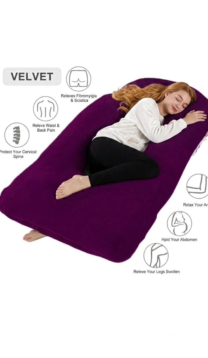 gracify Polyester Fibre, Microfibre Pregnancy Pillow Pack of 1 Solid comfort luxury pregnancy-picture-11