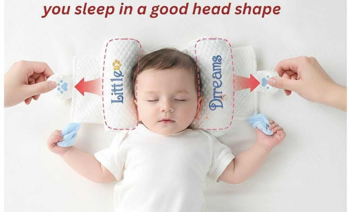 Microfibre Baby Pillow Pack of 1 Printed Adjustable Baby Head Shaping Pillow | Newborn Anti-Flat Head Support Cushion-image-28