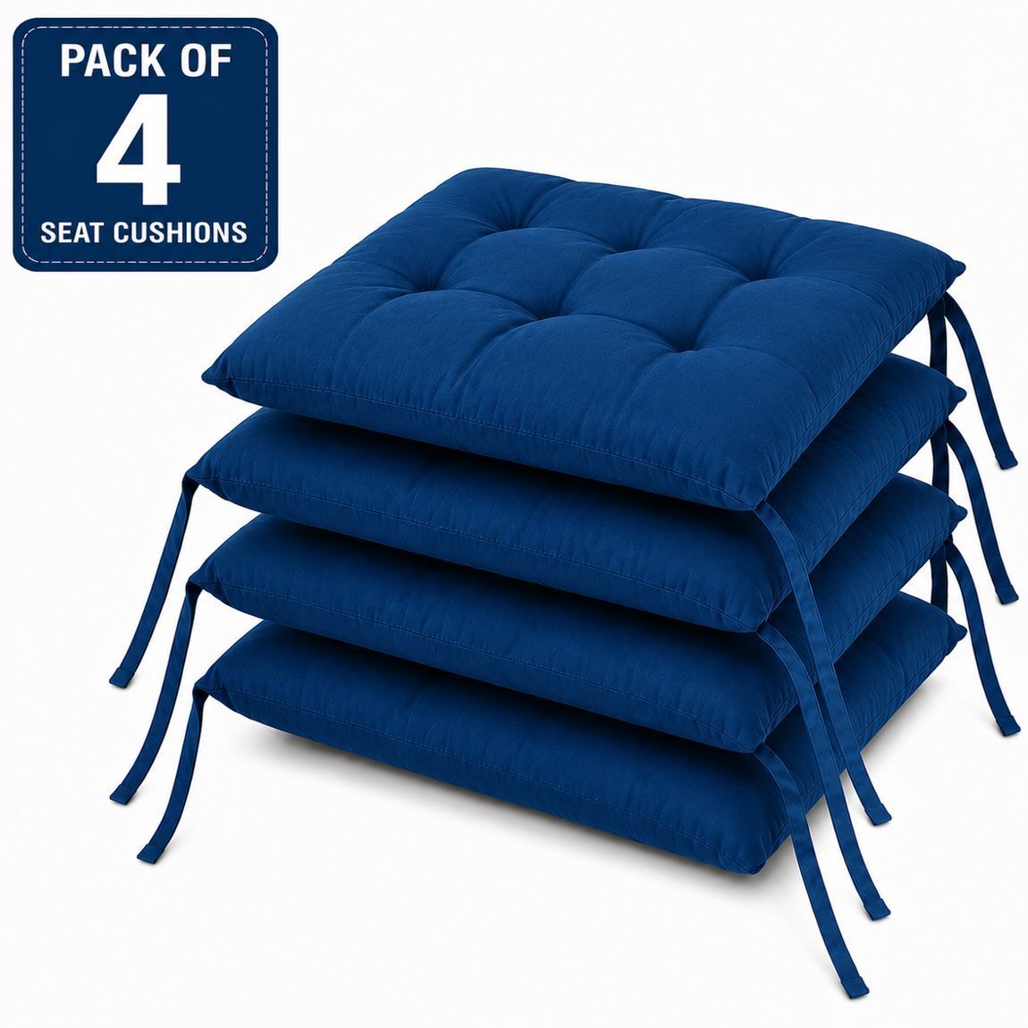 sanju brother Microfibre Chair Pad Pack of 4 Solid-picture-17