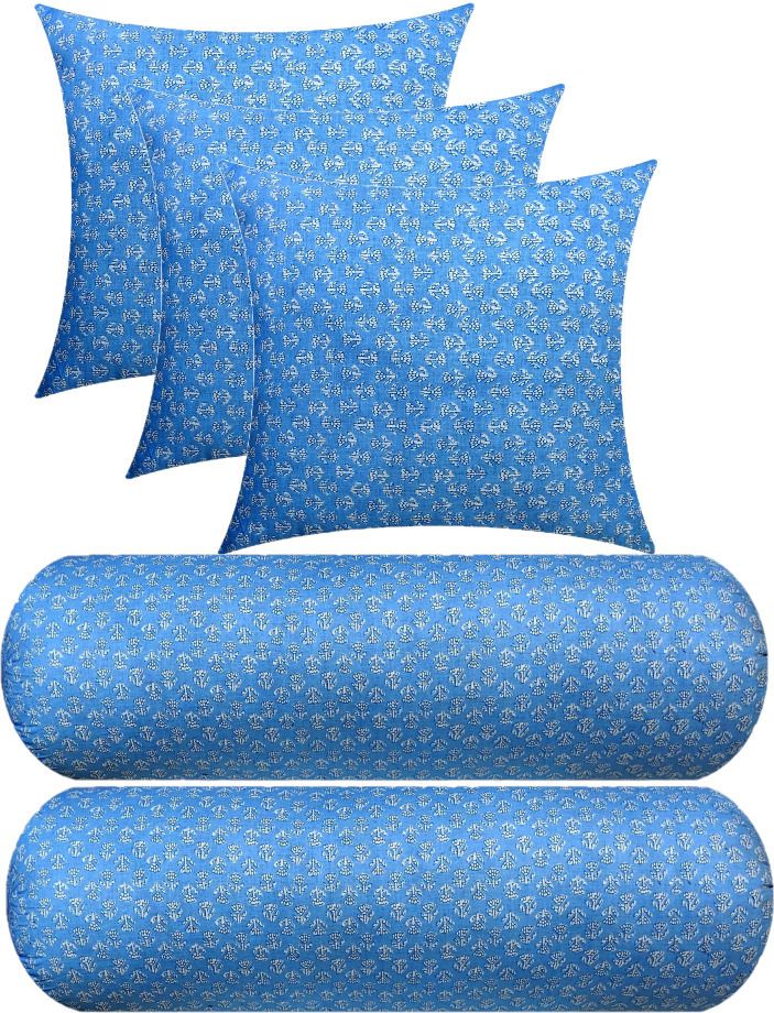 gkm Microfibre Bolster Pack of 5 Floral 3 Cushion And 2-picture-20