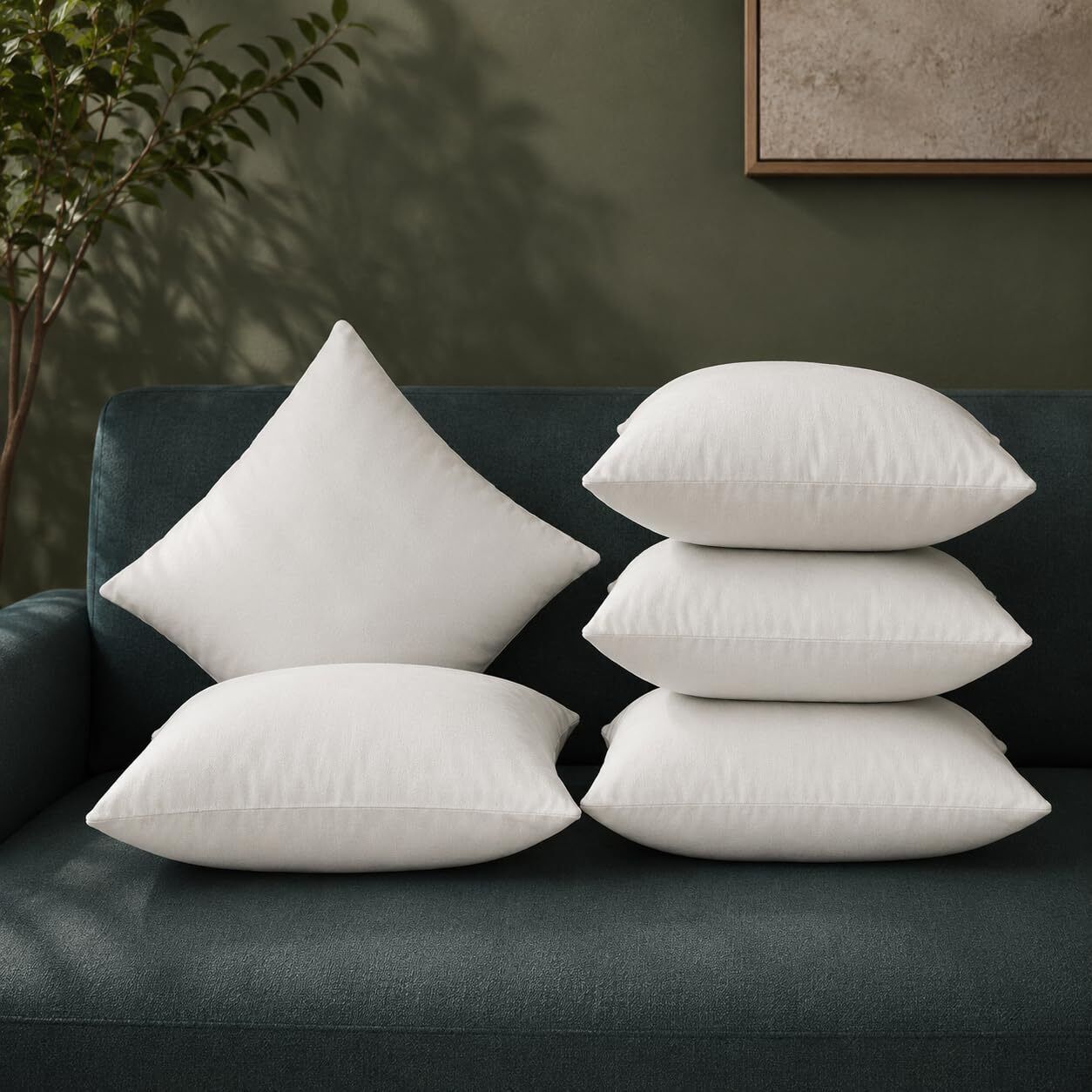 Hollow Fibre Cushion Pack of 5 Solid Classic Home Comfort Premium Pillow-image-42