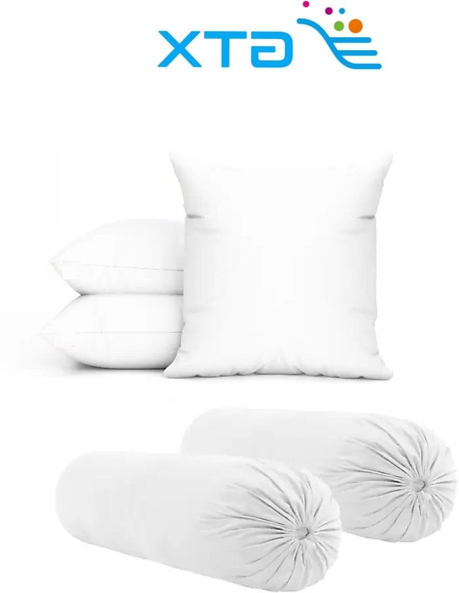 Microfibre Bolster Pack of 5 Solid Premium Diwan set of 3 cushions and 2 blaster-image-26