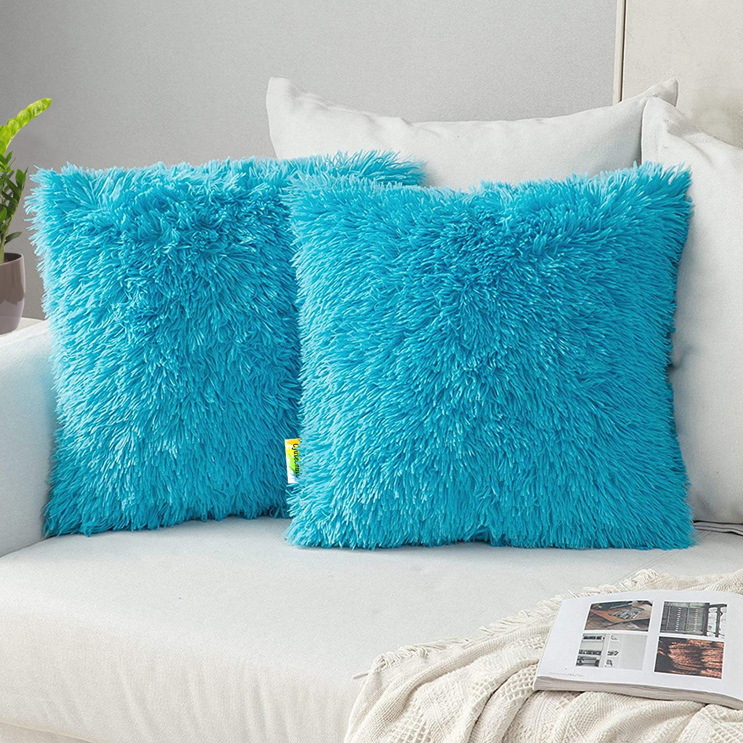 cyuteenuts Decorative pillows Microfibre Solid Cushion Pack of 2-picture-15