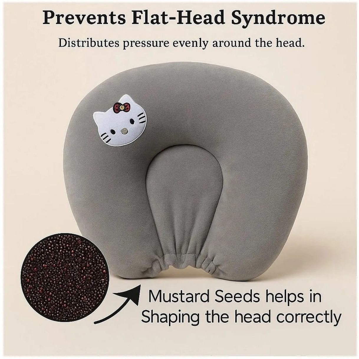 Mustard Seeds Baby Pillow Pack of 1 Toons & Characters Newborn Baby Head Shaping Pillow for 0-12 Months Child/Kids/Infants-image-24