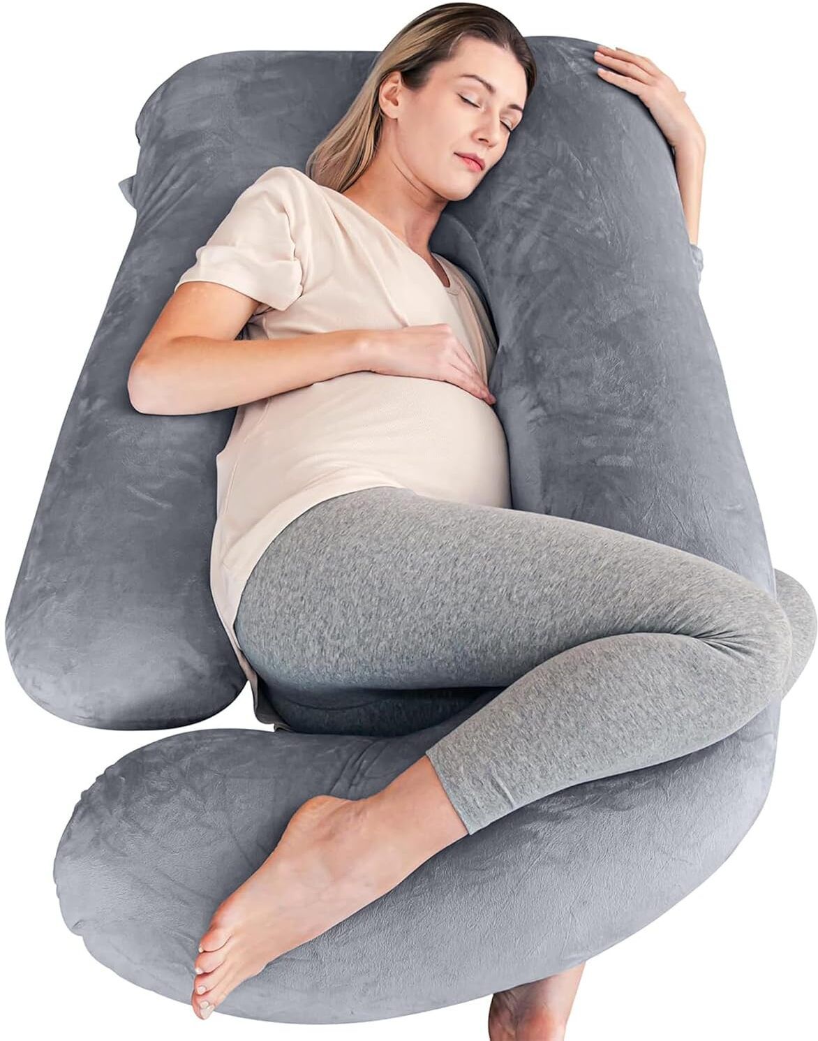 Microfibre Solid Pregnancy Pillow Pack of 1-image-39