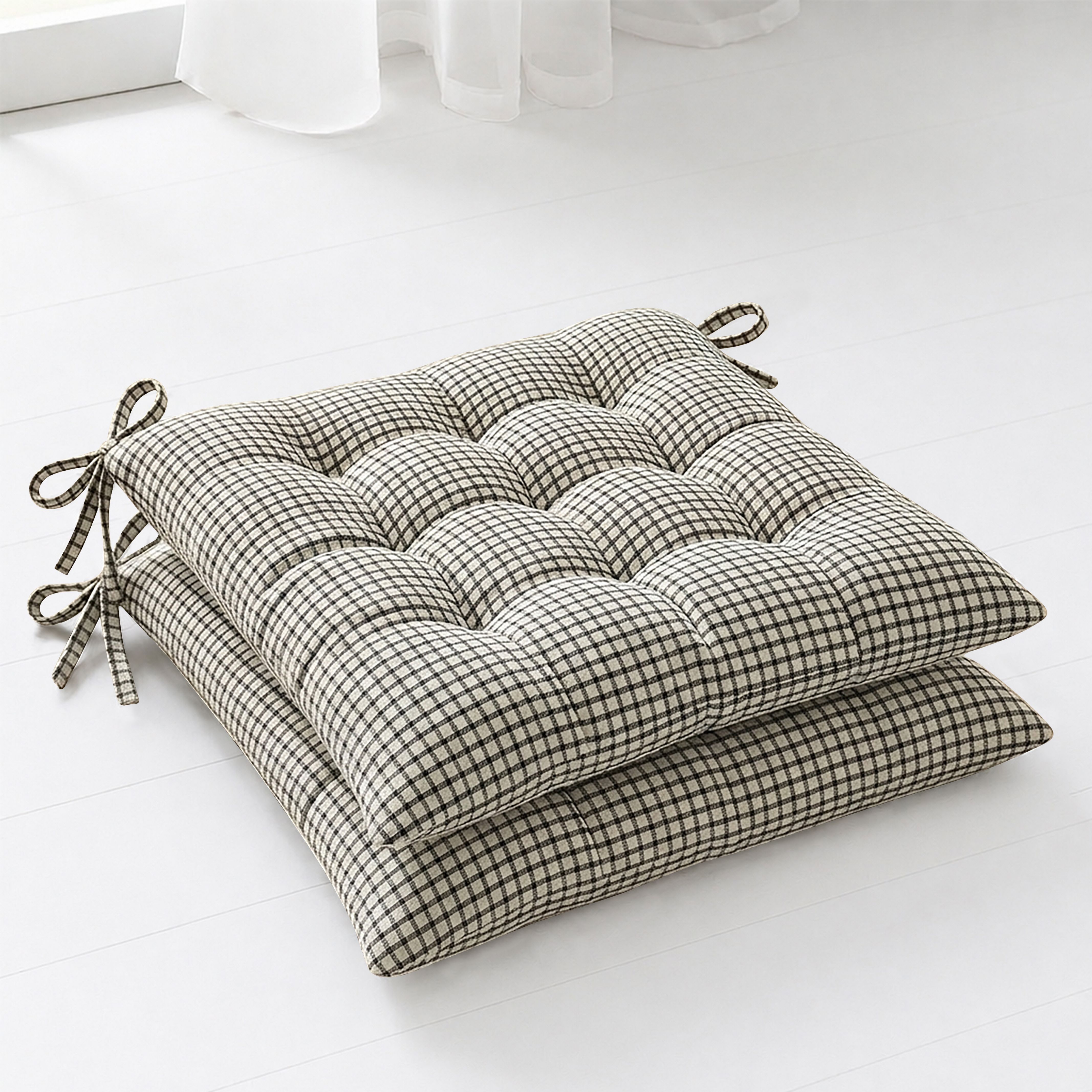 oasis hometex Polyester Fibre Chair Pad Pack of 2 Geometric Chair Cushion-picture-36