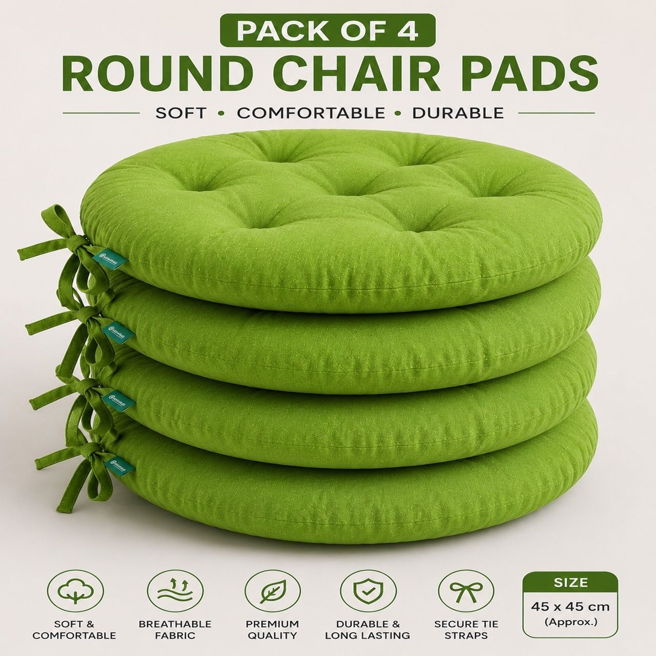bhebha Microfibre Chair Pad Pack of 4 Solid-picture-13