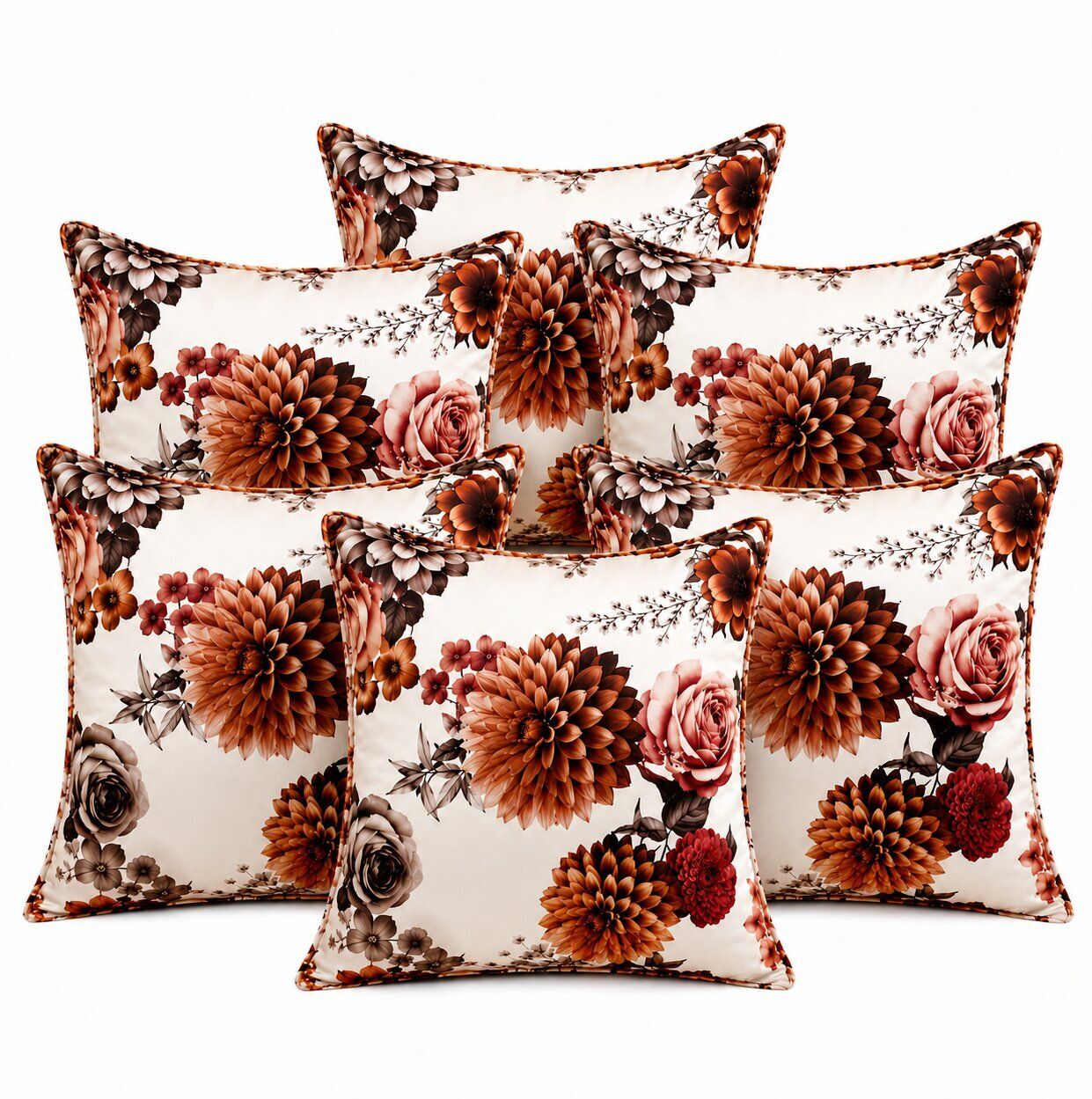 Memory Foam Cushion Pack of 6 Printed-image-1