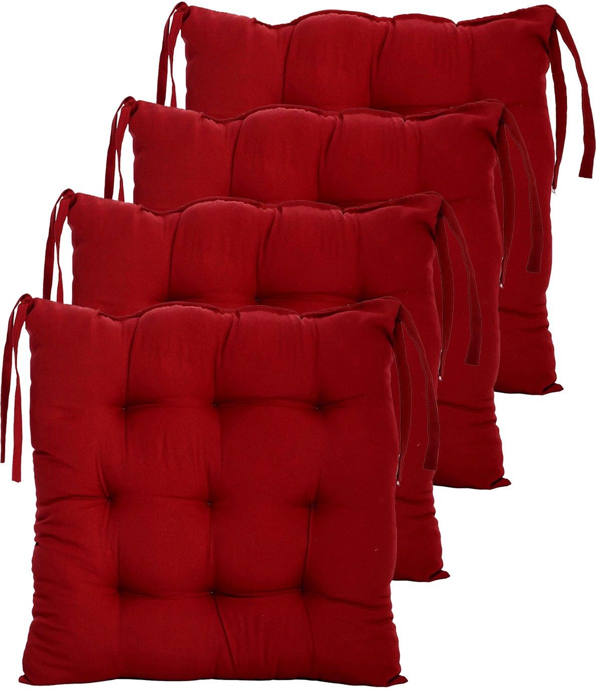 Microfibre Solid Chair Pad Pack of 4