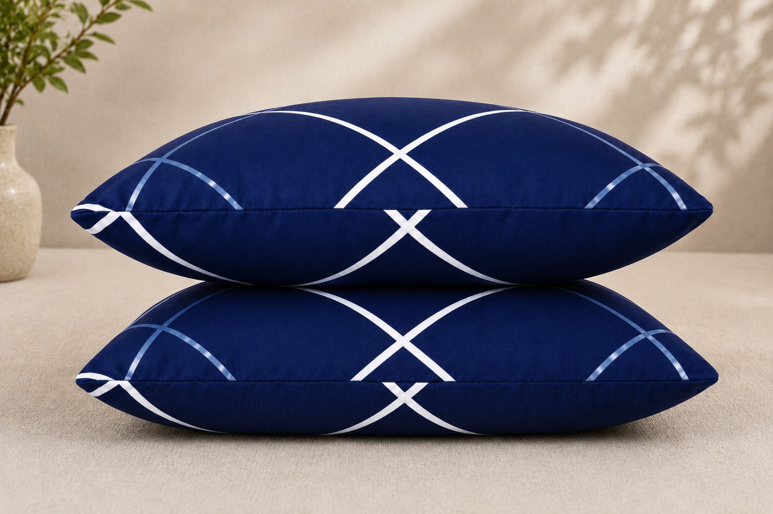 Microfibre Sleeping Pillow Pack of 2 Polka Premium Cushion Pillow-image-9