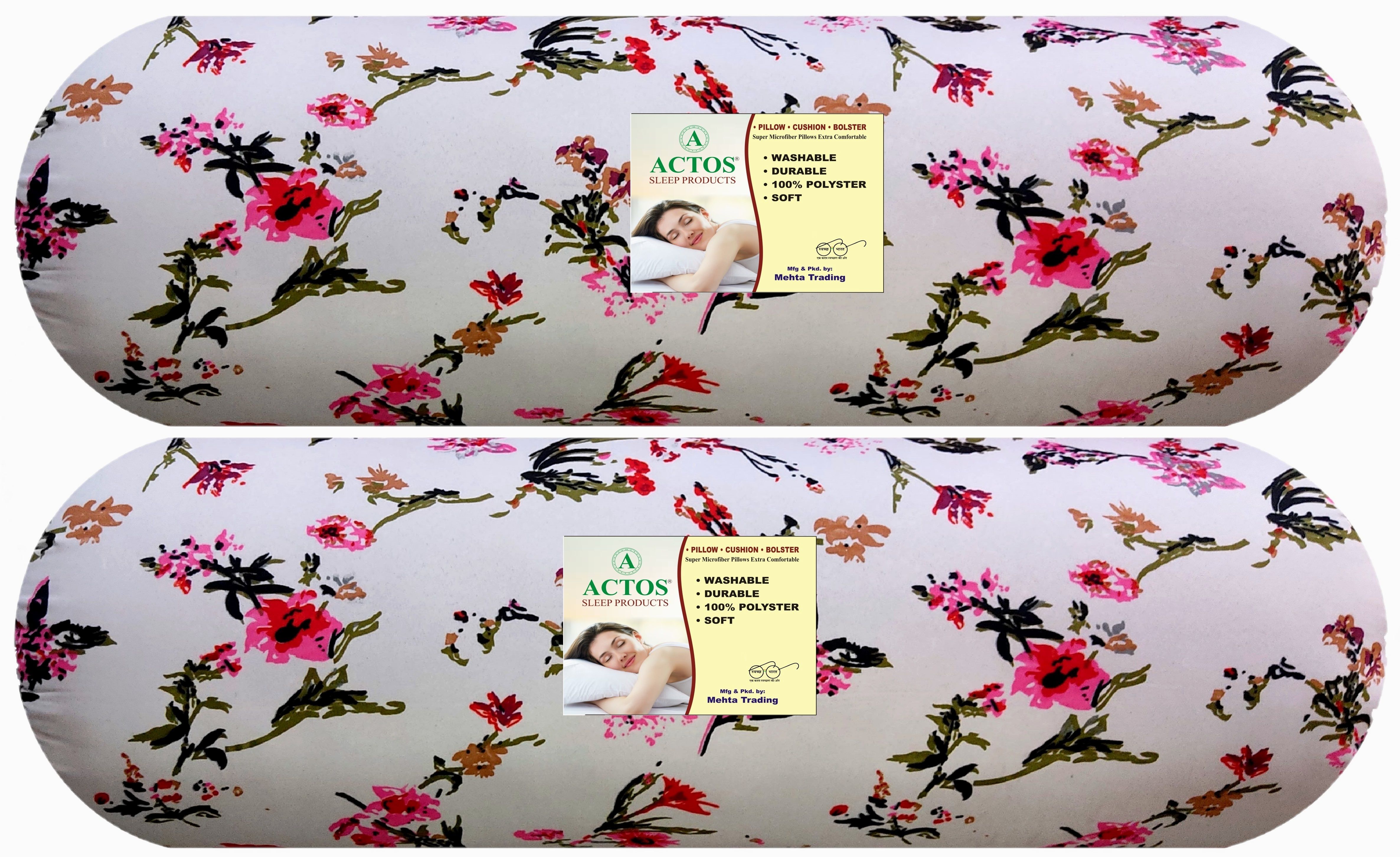 actos Microfibre Floral Bolster Pack of 2-picture-25
