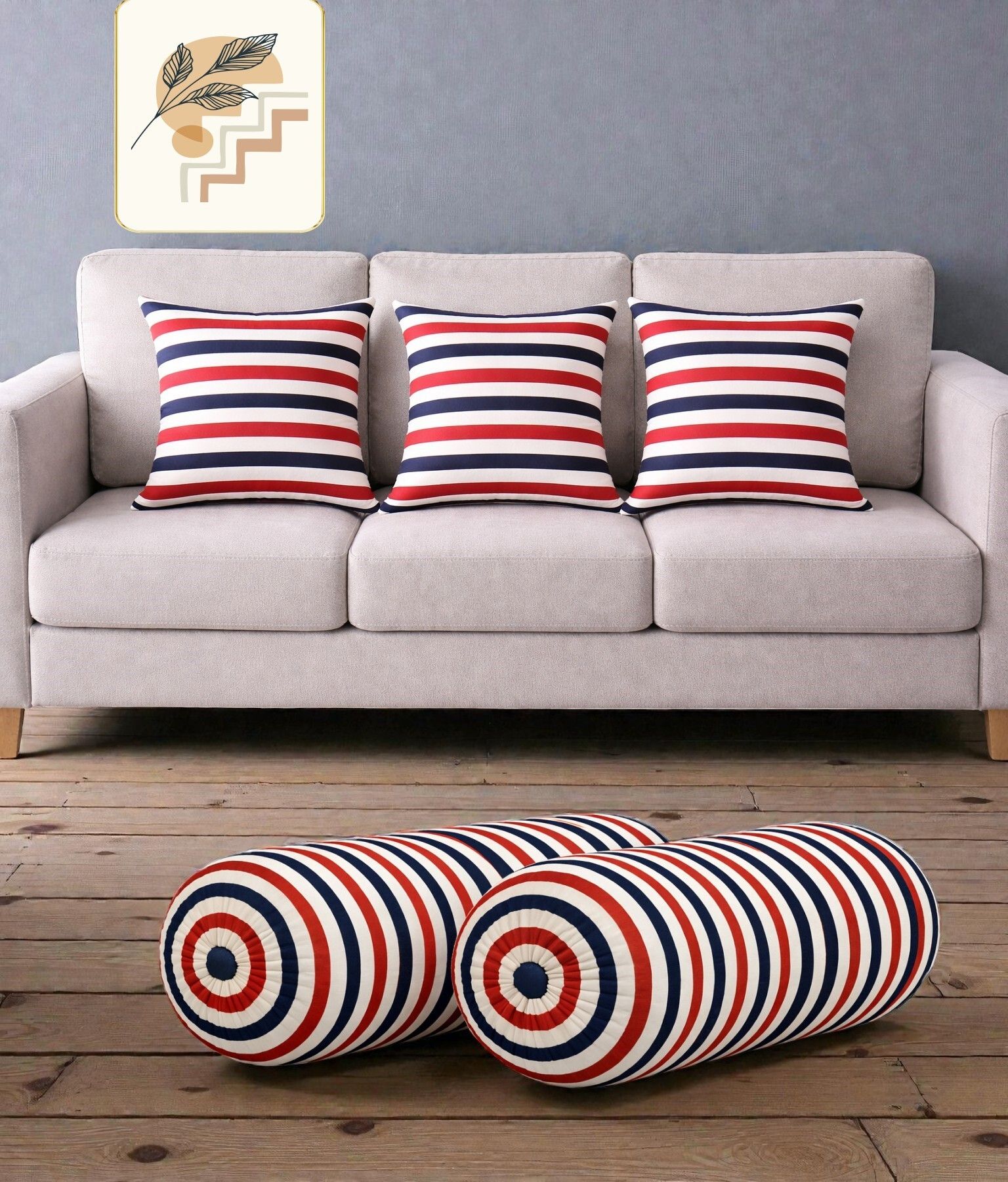 changers Microfibre Bolster Pack of 5 Floral Combo Set Of 3 Cushion And 2 Bolster-picture-12