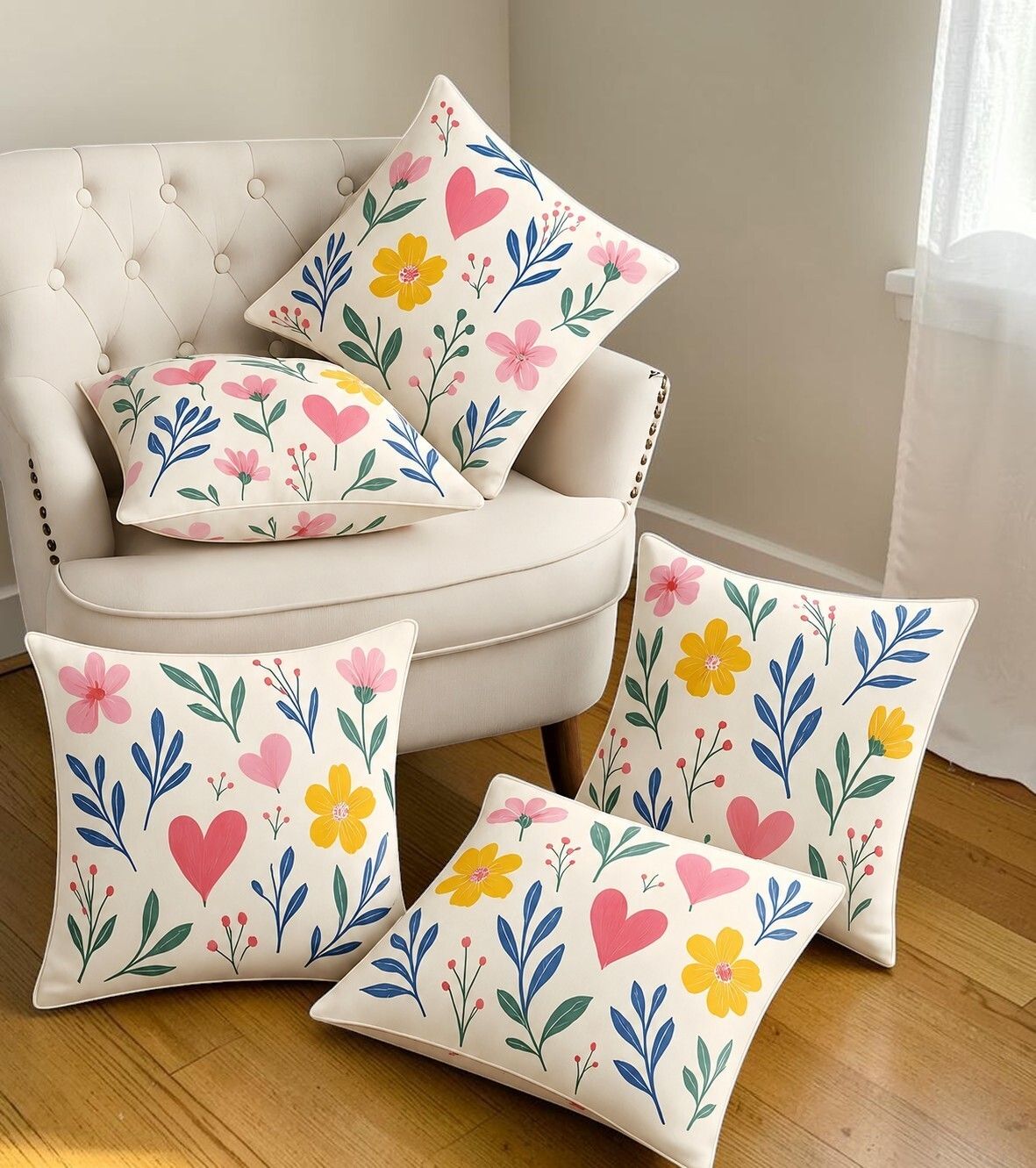 Microfibre Cushion Pack of 5 Floral-image-47