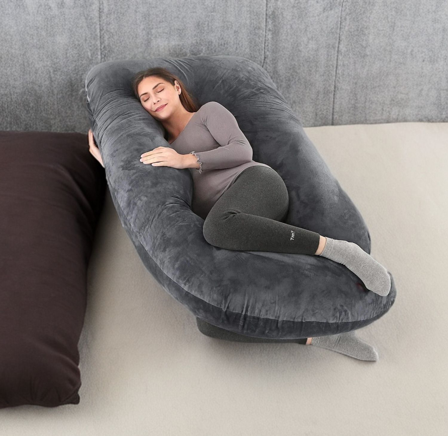 stomia Microfibre Pregnancy Pillow Pack of 1 Abstract J Shape Pregnancy Pillow-picture-19
