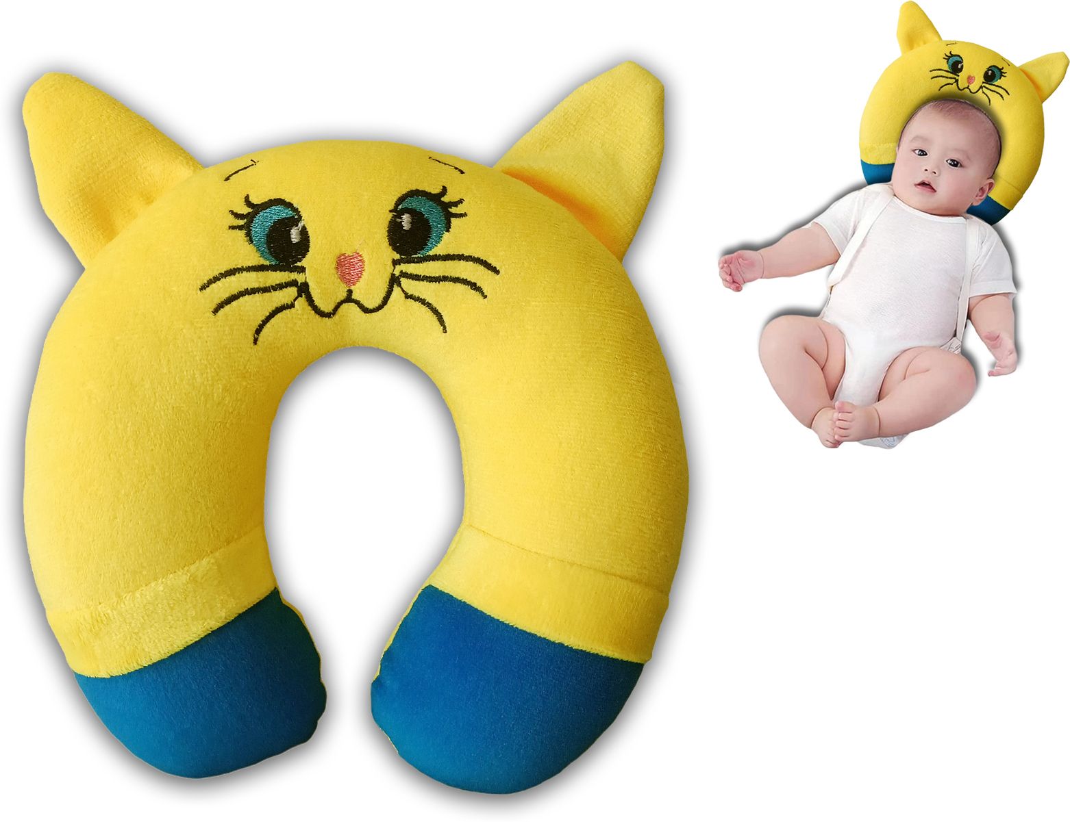 ducudu Cotton Baby Pillow Pack of 1 Smiley-picture-24