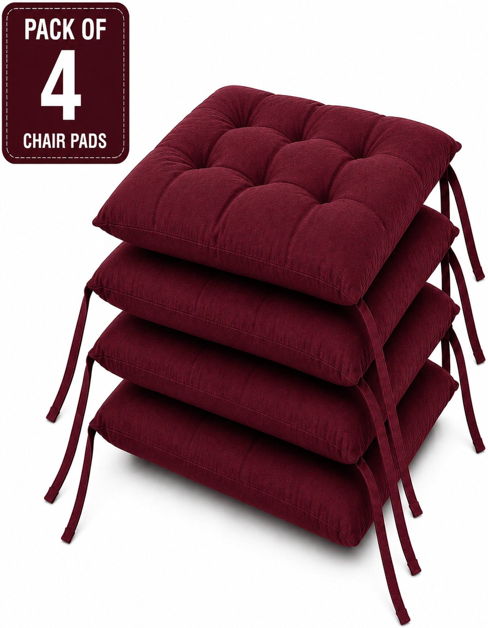 bhebha Microfibre Chair Pad Pack of 4 Solid-picture-48
