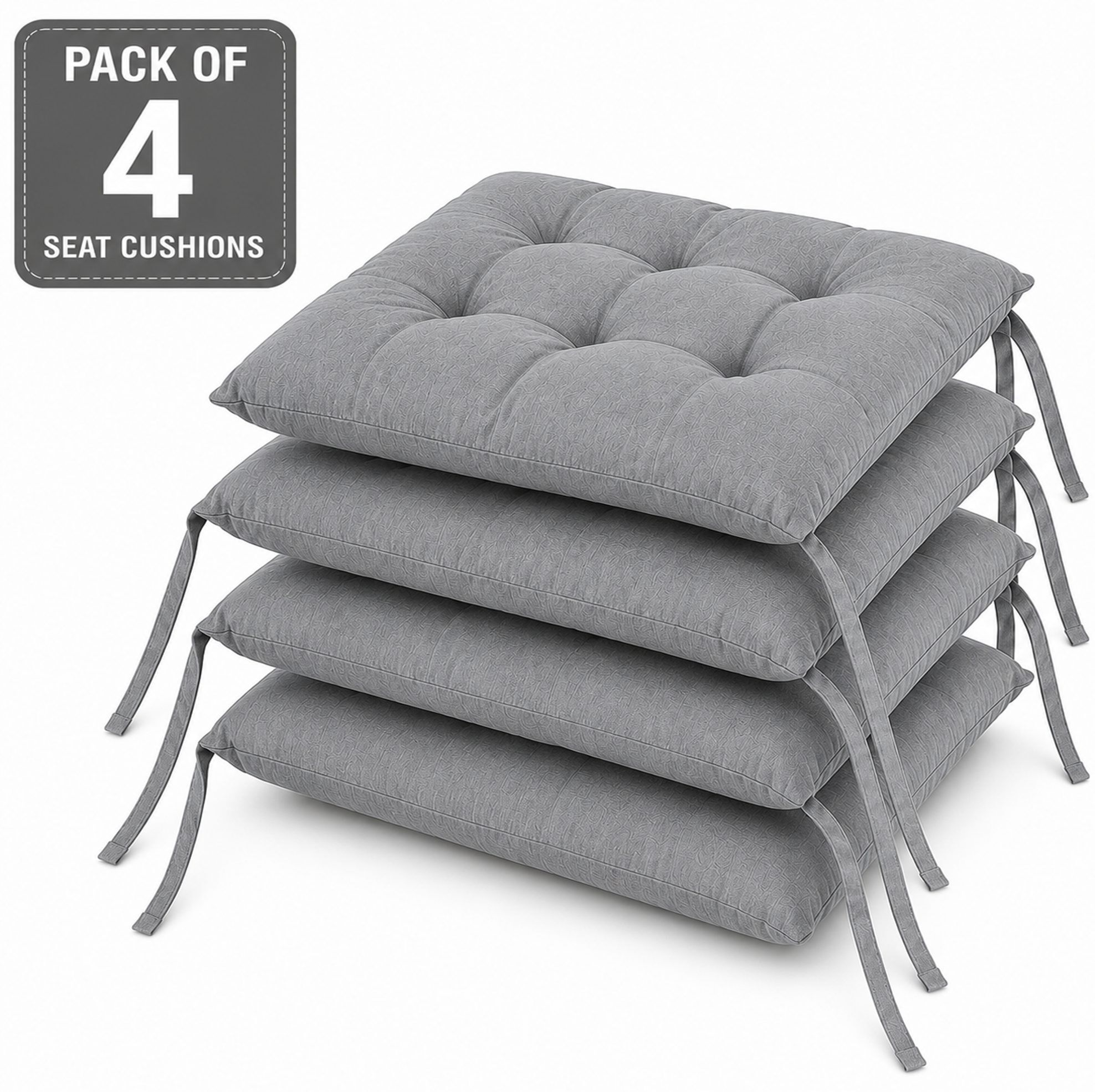 bhebha Microfibre Chair Pad Pack of 4 Solid-picture-14