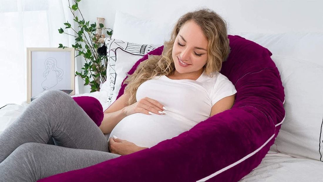 wild mint ultra soft C shaped Polyester Fibre Solid Pregnancy Pillow Pack of 1-picture-28