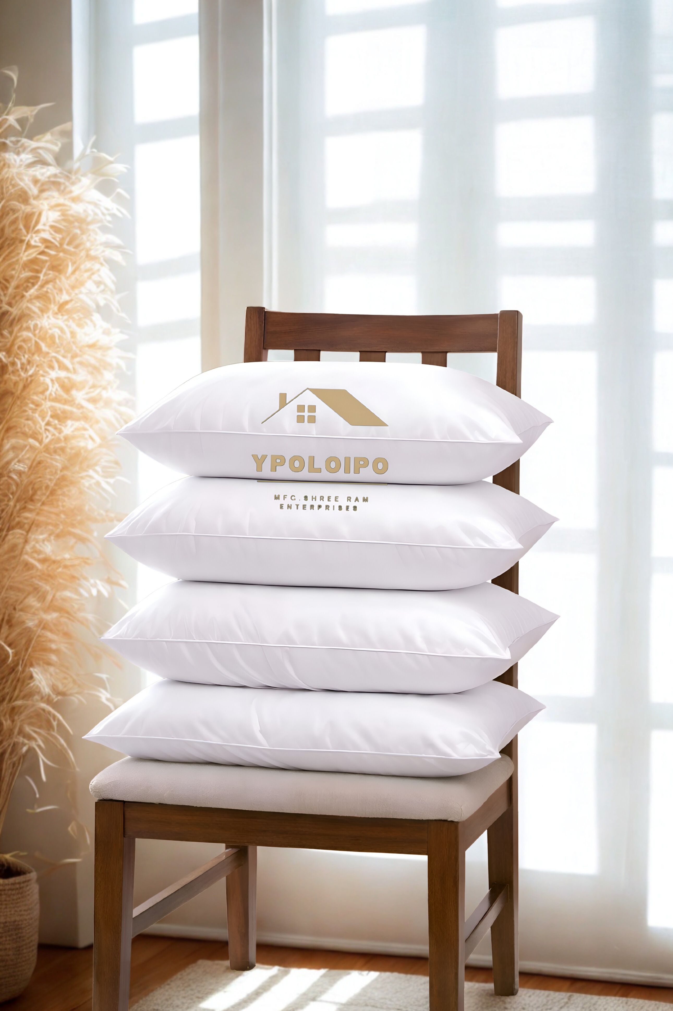 Polyester Fibre Sleeping Pillow Pack of 4 Solid Premium