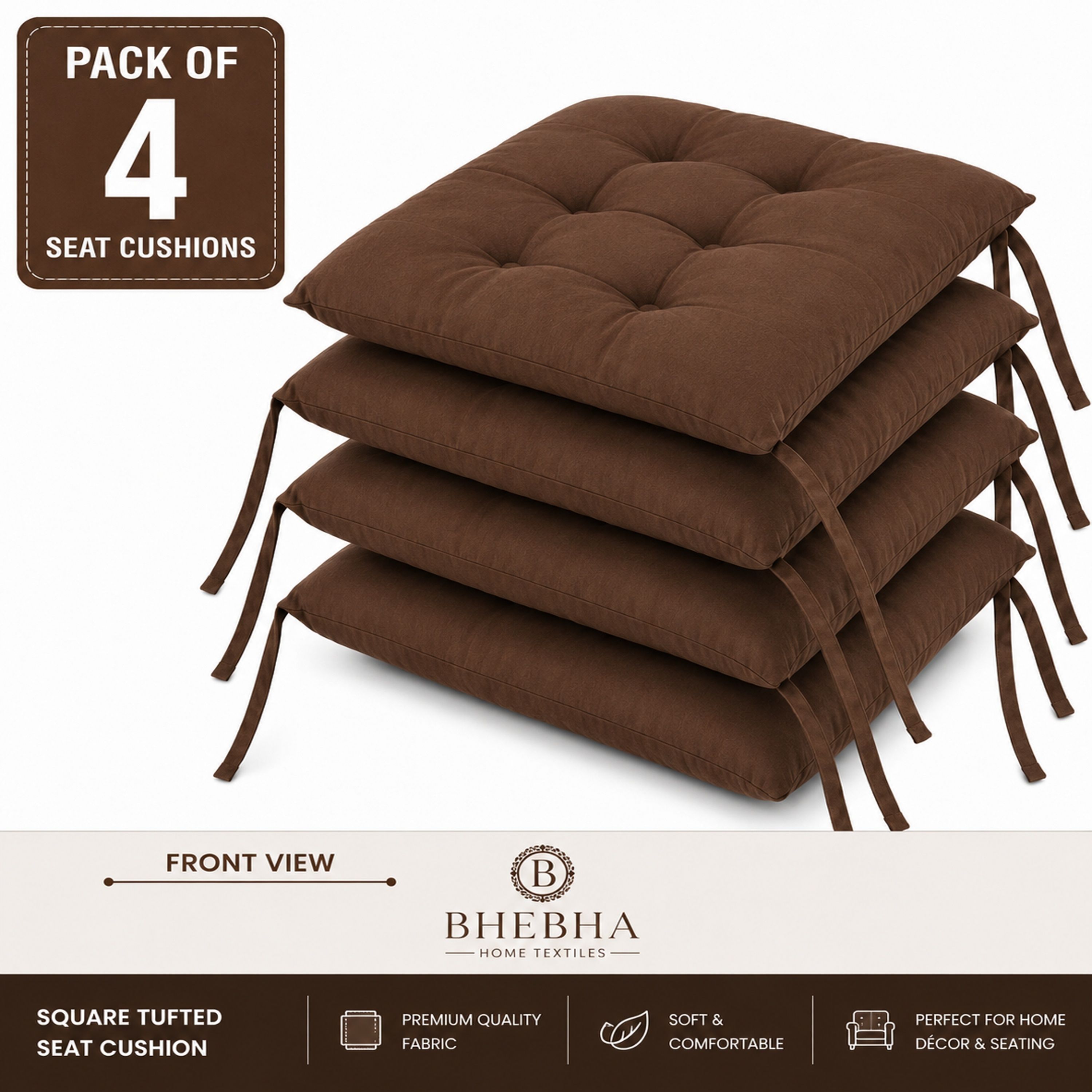 Microfibre Cushion Pack of 4 Solid-image-0