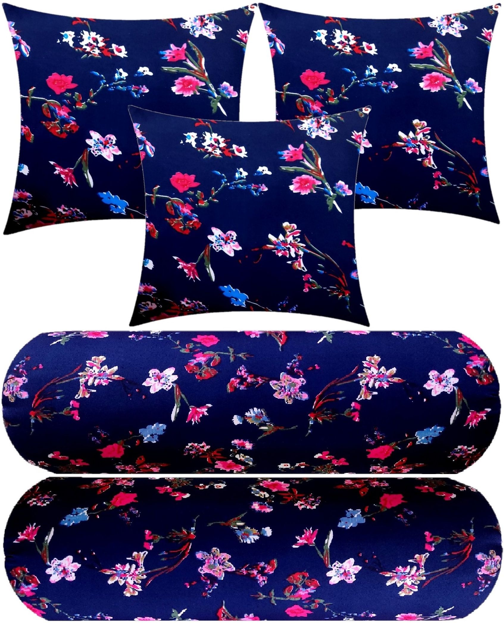 Microfibre Floral Bolster Pack of 5-image-47
