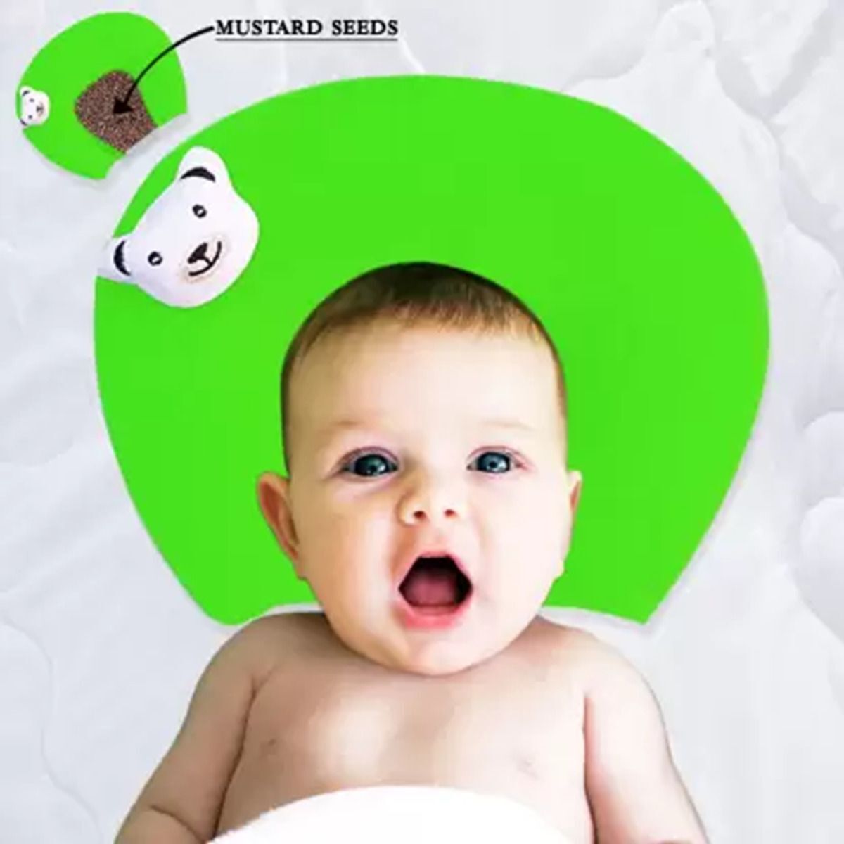 houseofcommon Microfibre Baby Pillow Pack of 1 Animals SUPER SOFT MUSTURD SEED FILLING BABY HEAD SHAPER PILLOW-picture-24