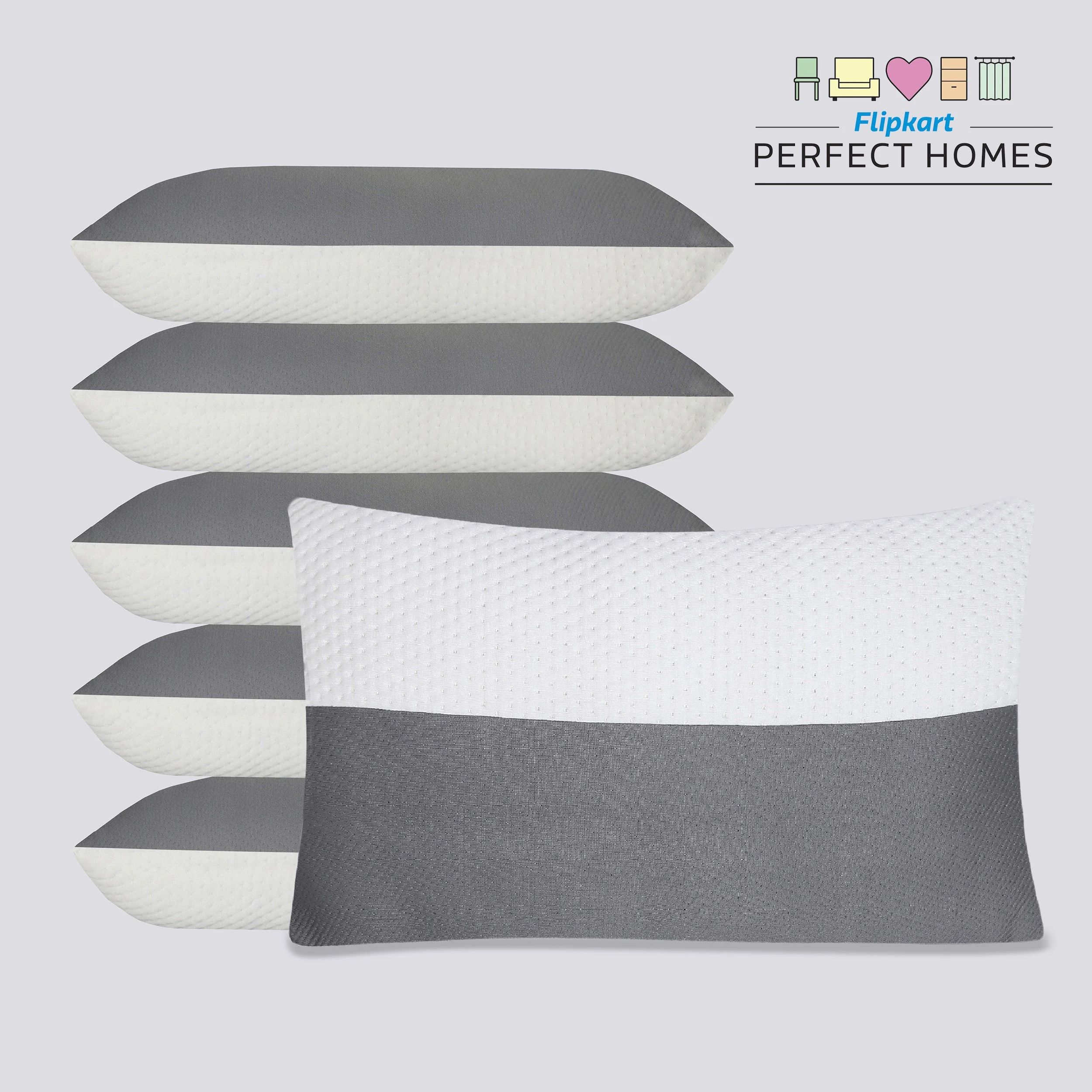flipkart perfect homes Home & furnish Microfibre Geometric Sleeping Pillow Pack of 6-picture-35