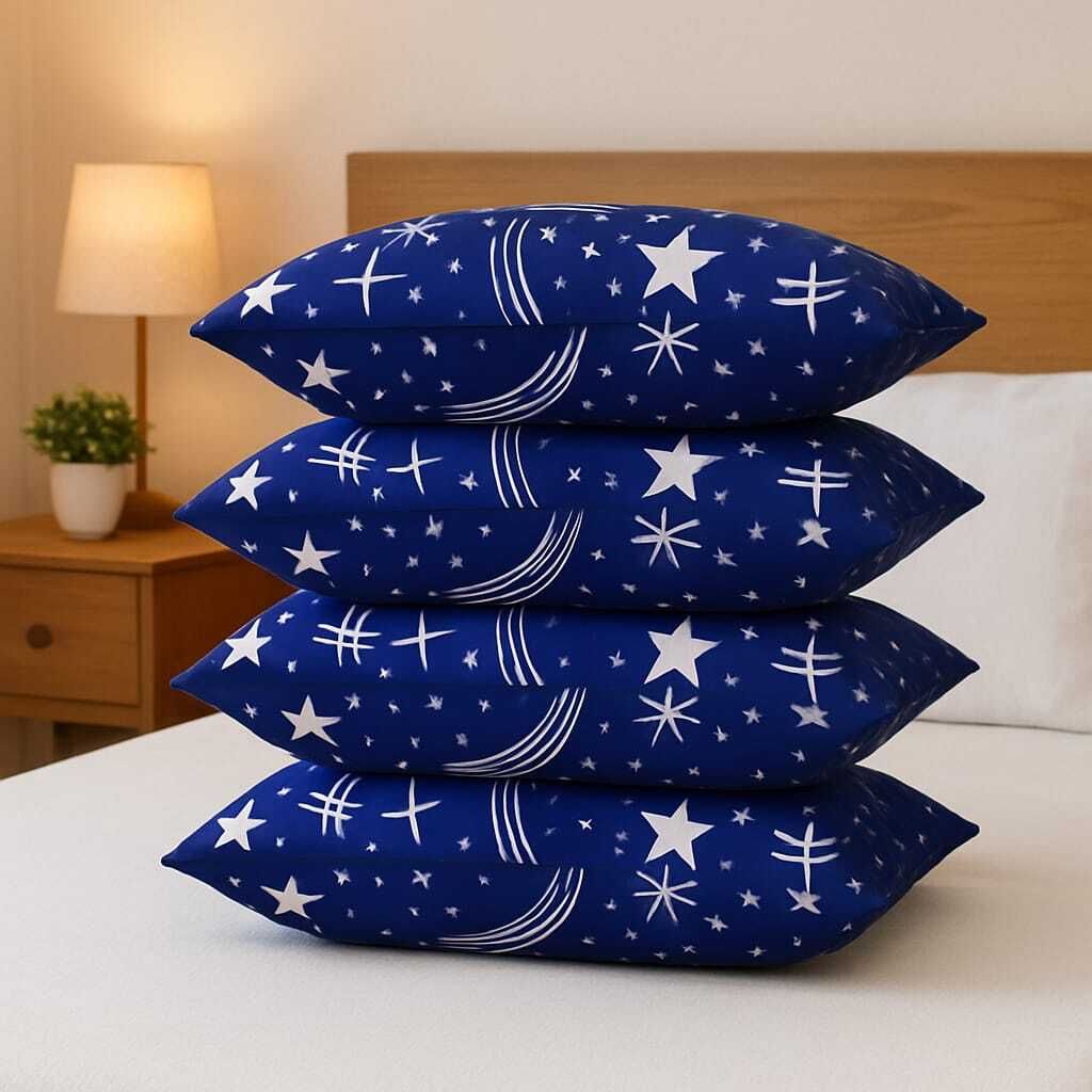 STOMIA Polyester Fibre Abstract Sleeping Pillow Pack of 4-picture-21