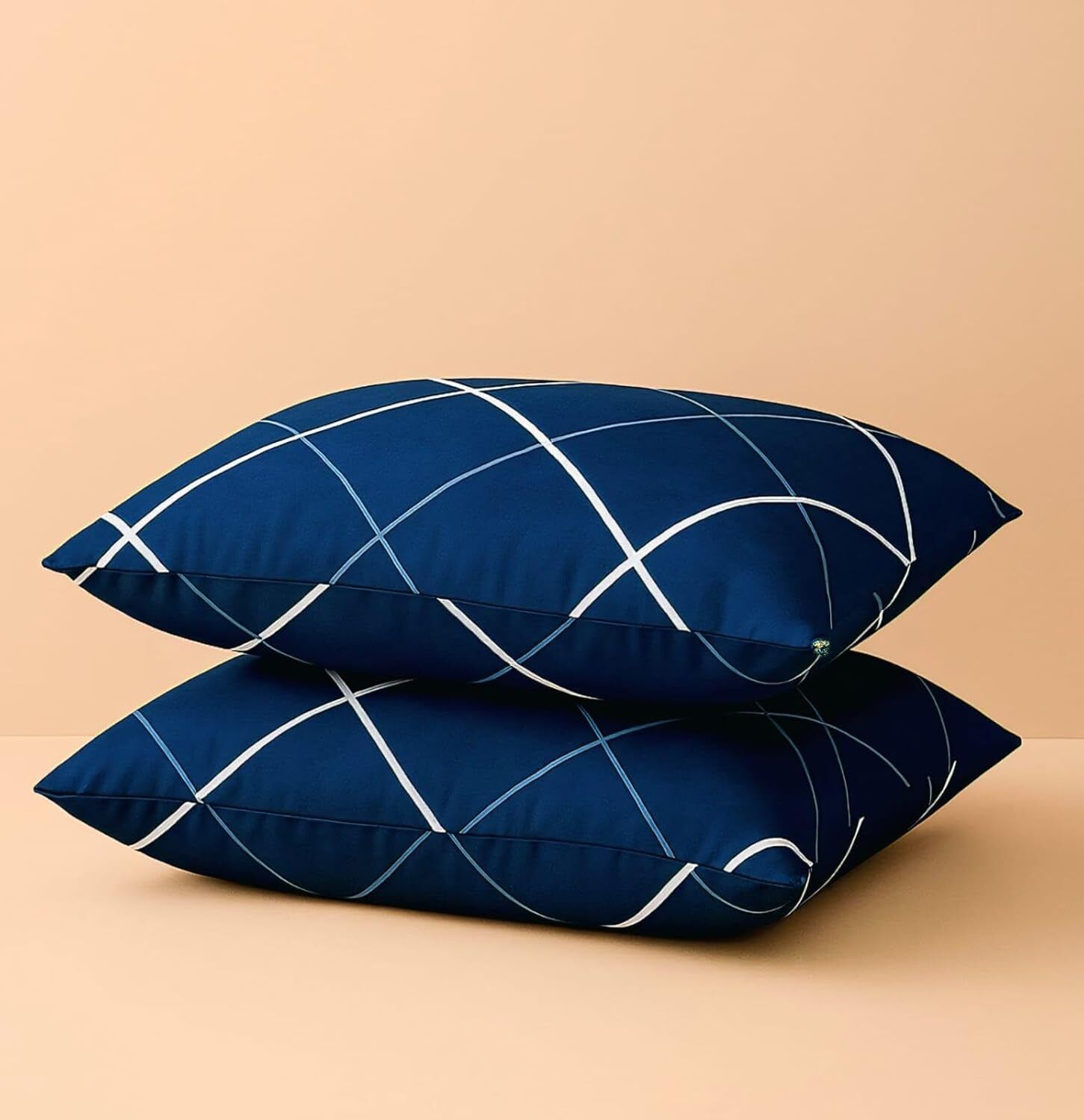 Polyester Fibre Sleeping Pillow Pack of 2 Geometric COMFORT-image-45