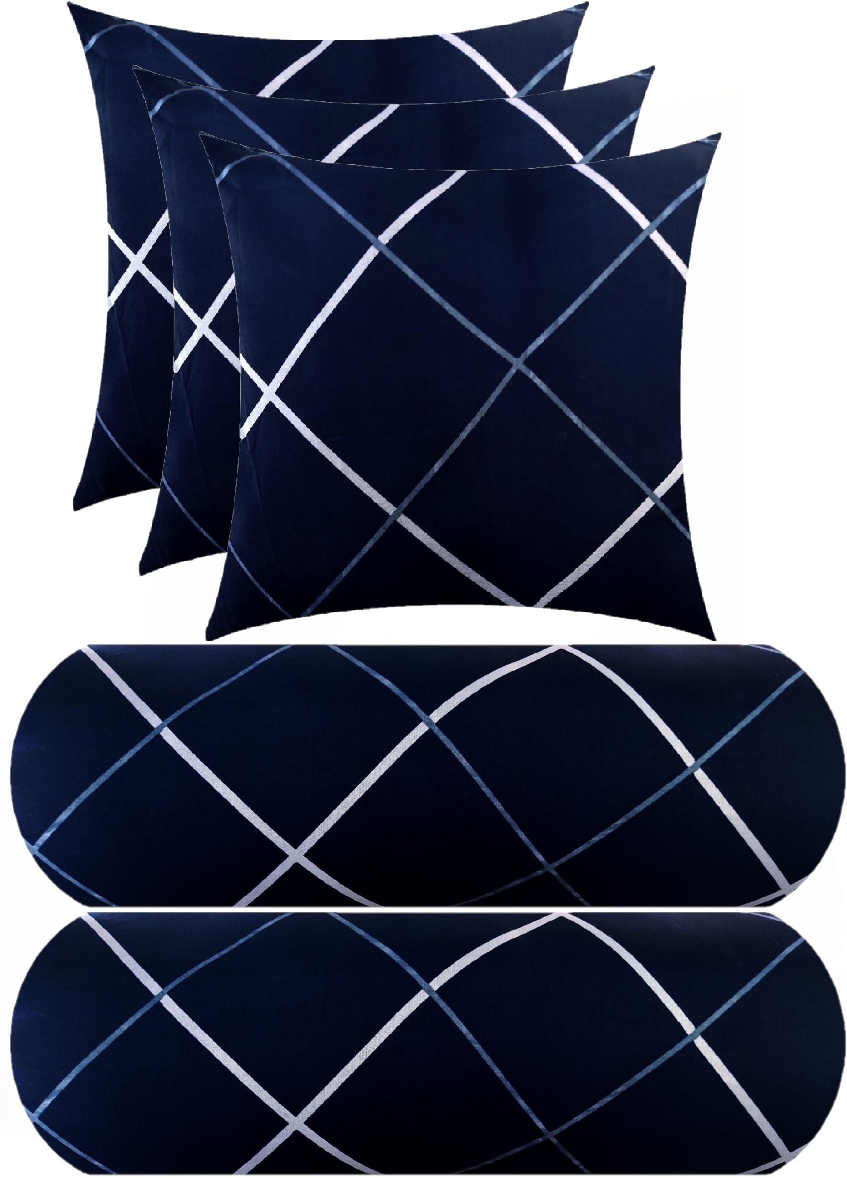 Microfibre Bolster Pack of 5 Geometric 3 Cushion 2 bolster-image-27