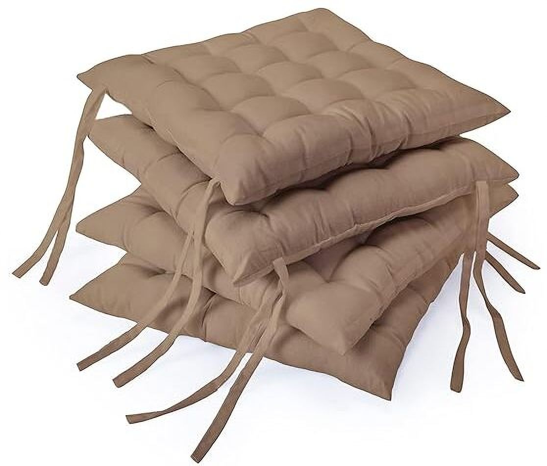 Cotton Chair Pad Pack of 4 Solid Square Chair Pad Seat Cushion Car Pad Office Chair Pad 16 inch X 16 Inch-image-37