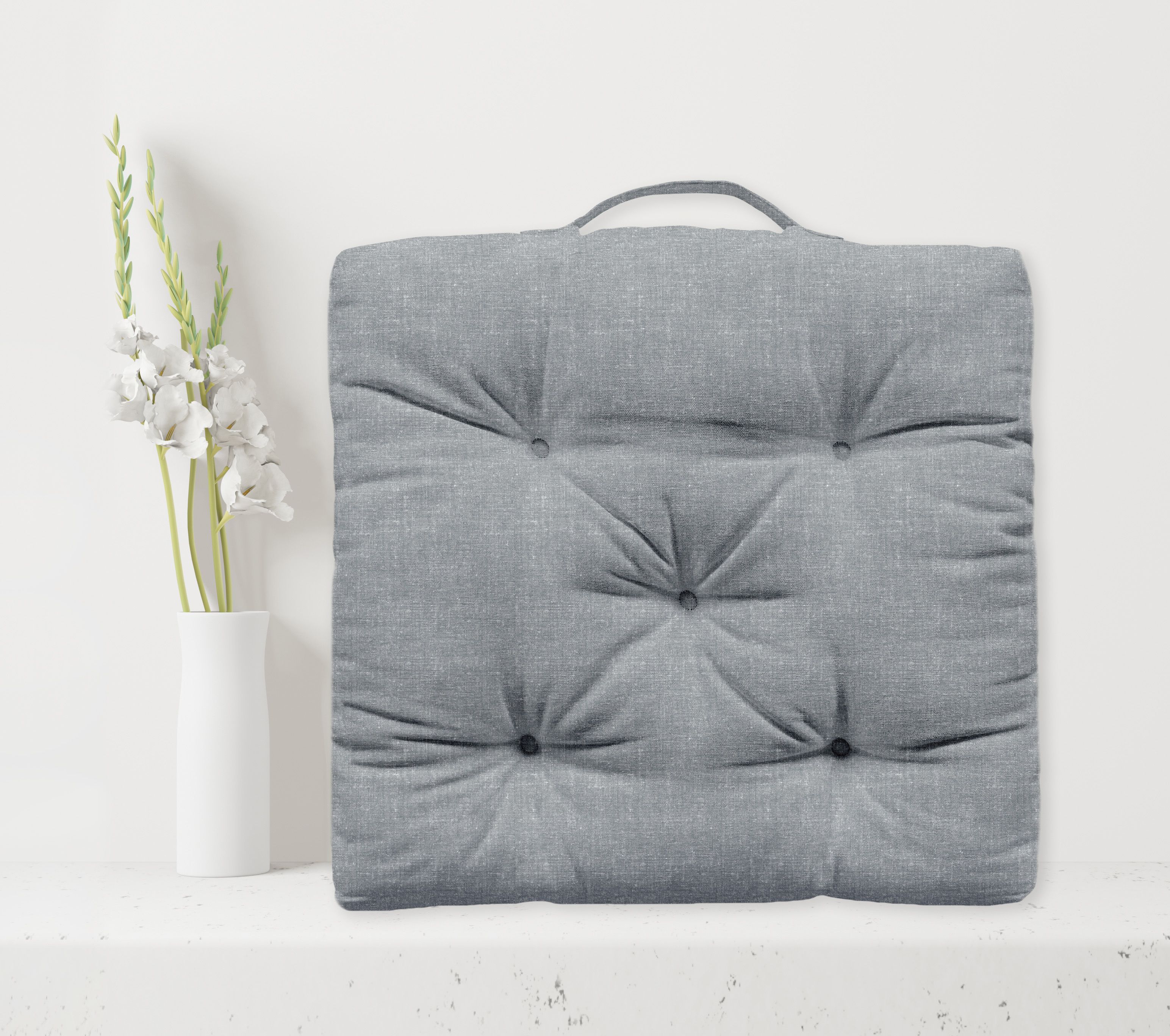 oasis Cotton Solid Floor Cushion Pack of 1-picture-19