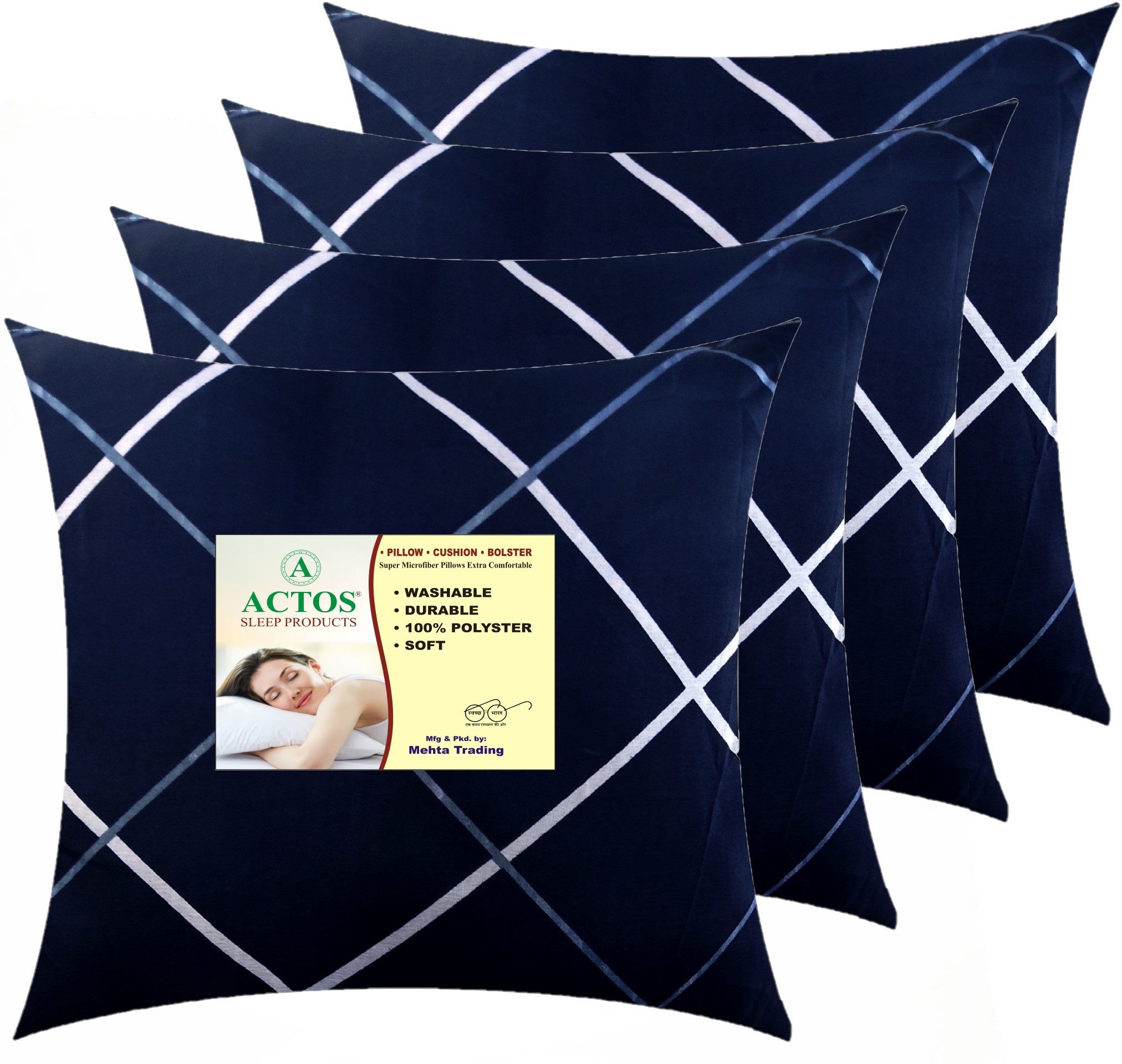 actos Microfibre Geometric Cushion Pack of 4-picture-36