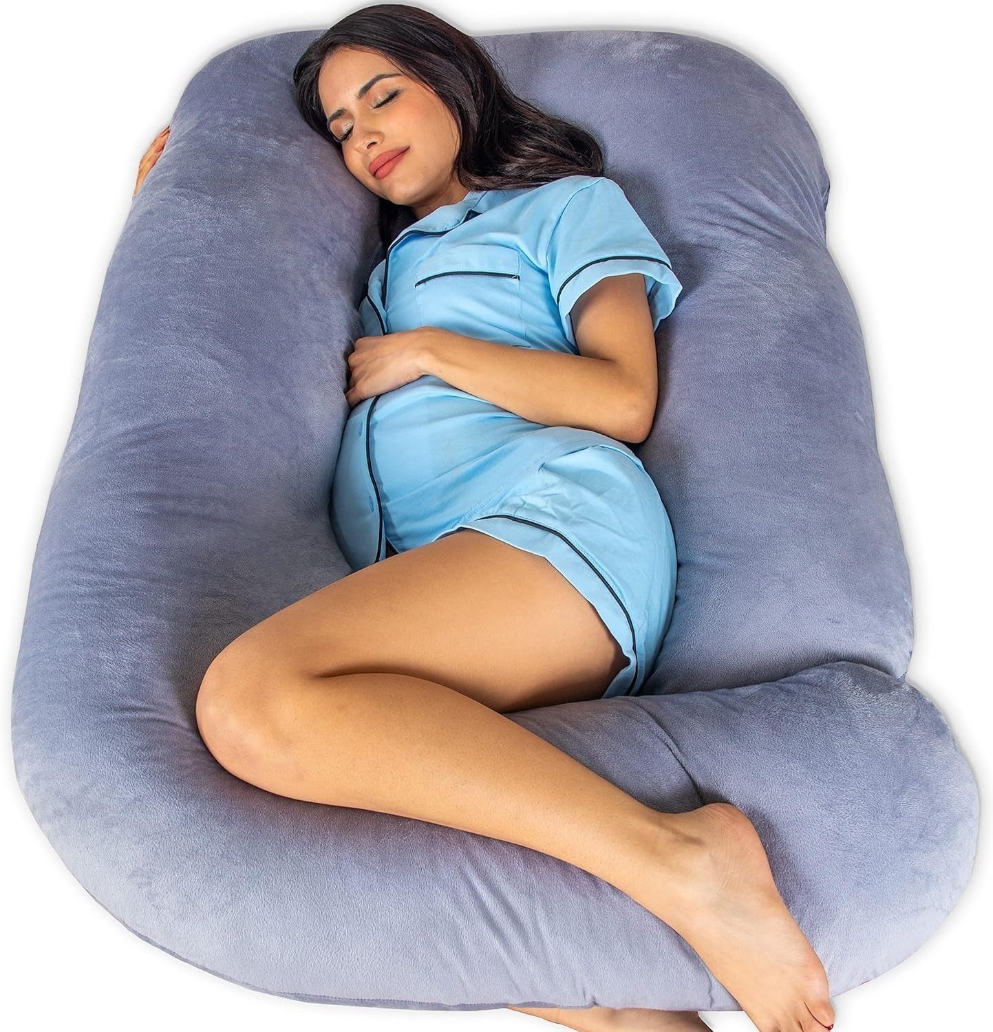 prifarodo Pregnancy G Shape for Pregnant/Maternity Back Pain Relief, HIPS & Belly Support Microfibre Solid Pregnancy Pillow Pack of 1-picture-19