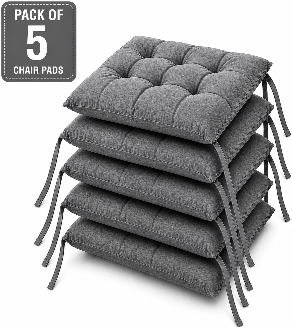 bhebha Microfibre Chair Pad Pack of 5 Solid-picture-0