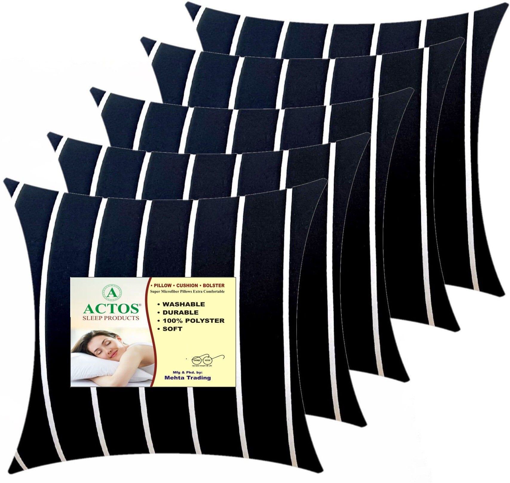 actos Microfibre Cushion Pack of 5 Stripes-picture-33