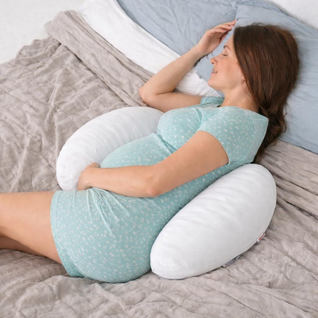 Polyester Fibre Pregnancy Pillow Pack of 1 Solid H-Shaped Pregnancy Pillow | Butterfly Dual Wedge for Back & Hip Support-image-45