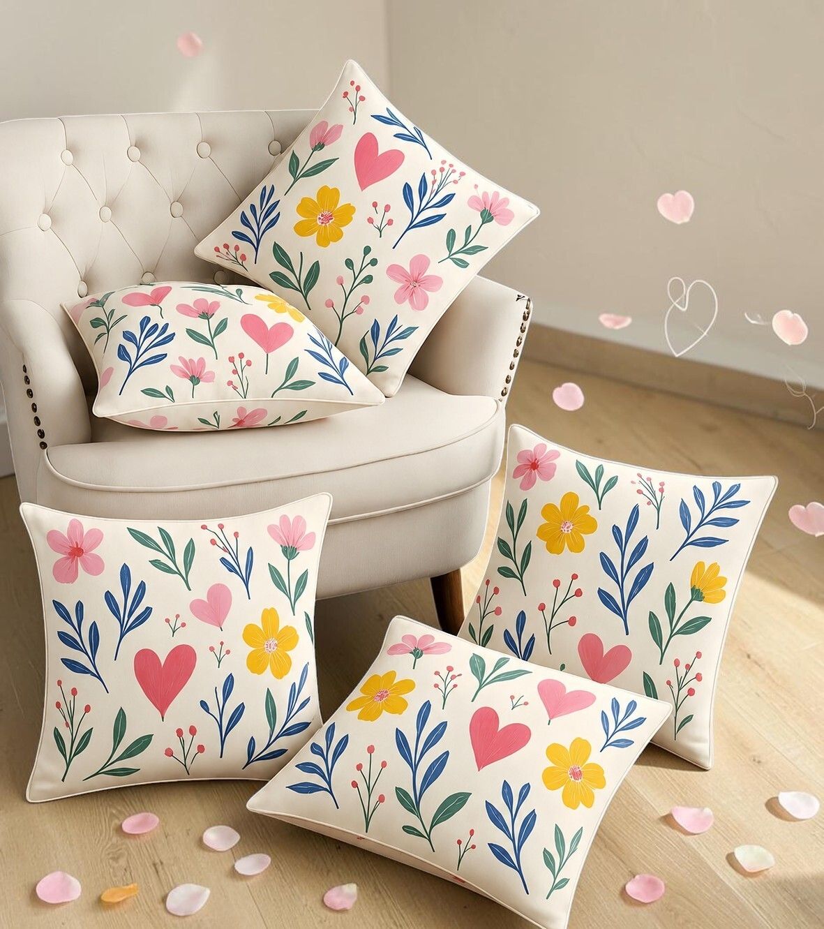 Microfibre Cushion Pack of 5 Floral-image-41
