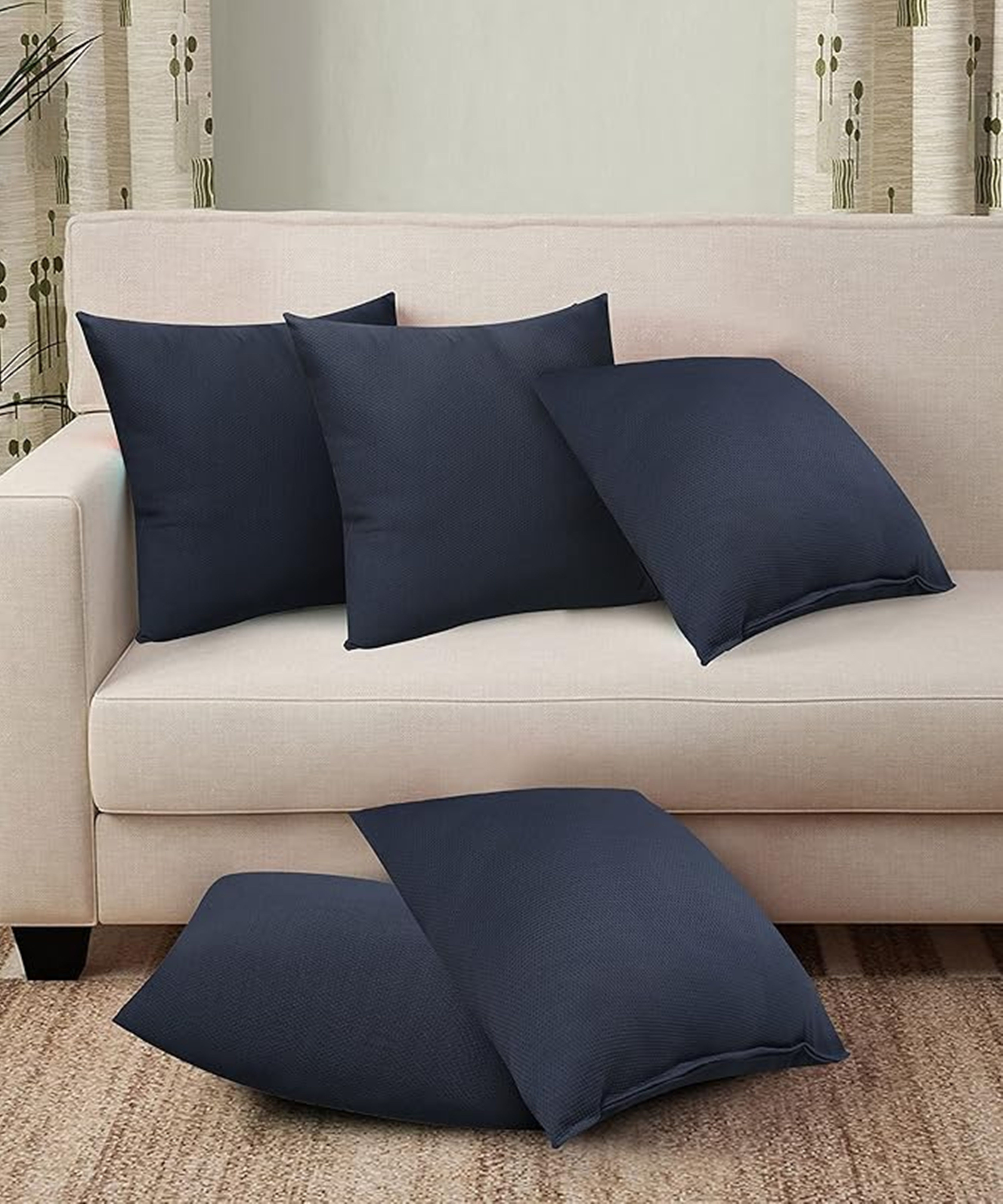 Polyester Fibre Solid Cushion Pack of 5-image-21
