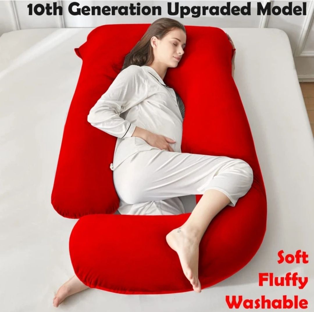 Ultra soft j shaped pillow Polyester Fibre Solid Pregnancy Pillow Pack of 1-image-35