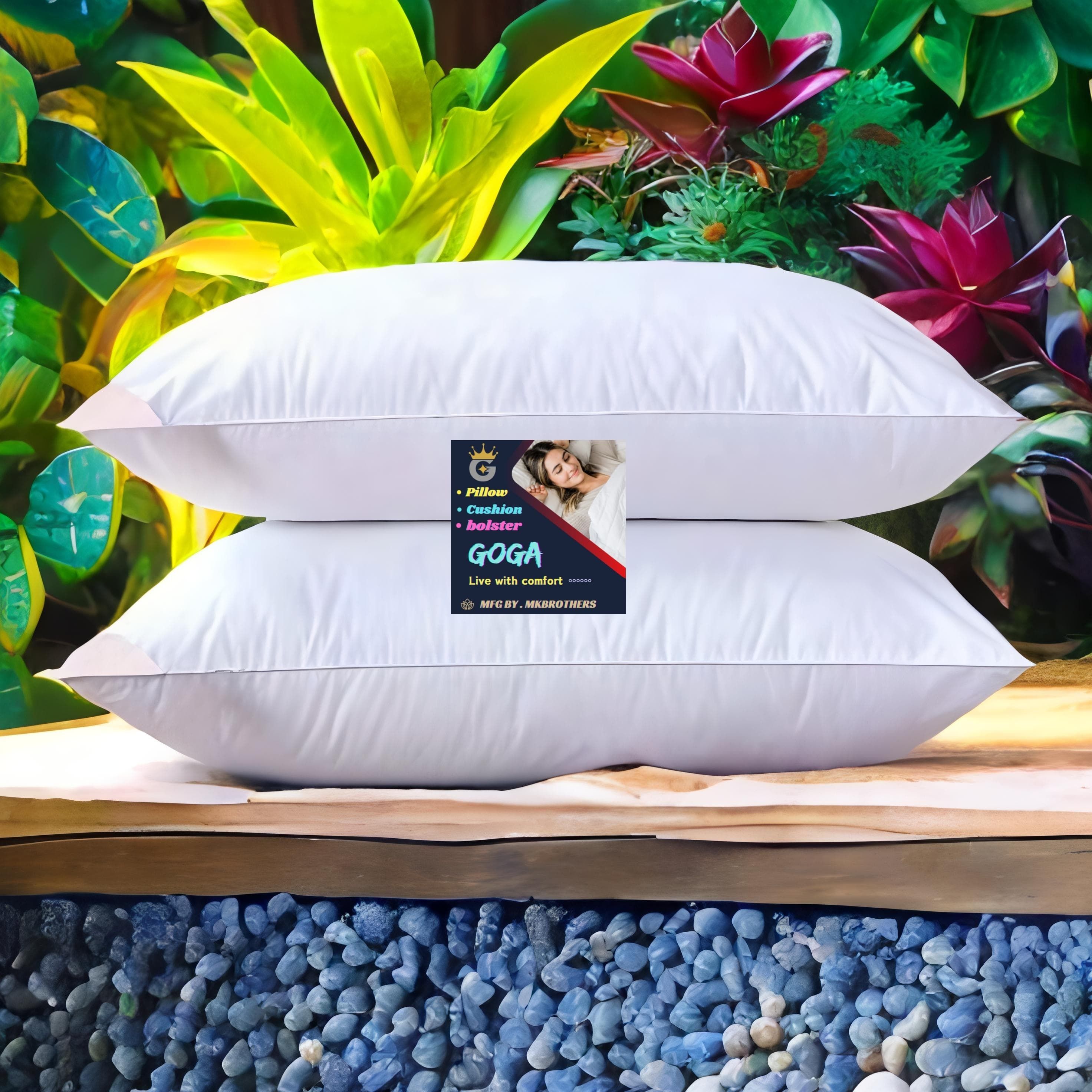 LUXURY Cotton Solid Sleeping Pillow Pack of 2-image-45