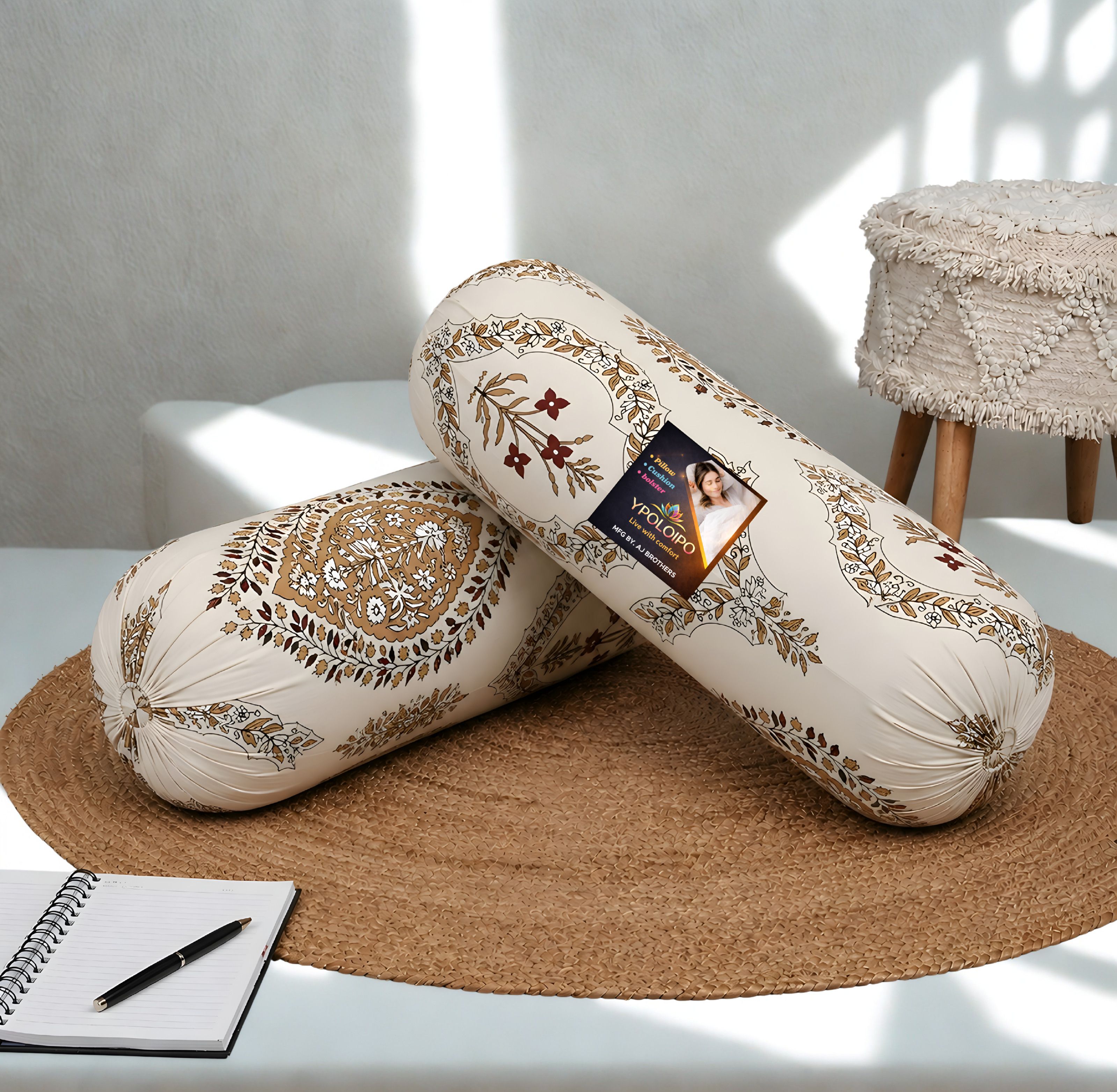 Microfibre Bolster Pack of 2 Floral Premium Bolster Set-image-16
