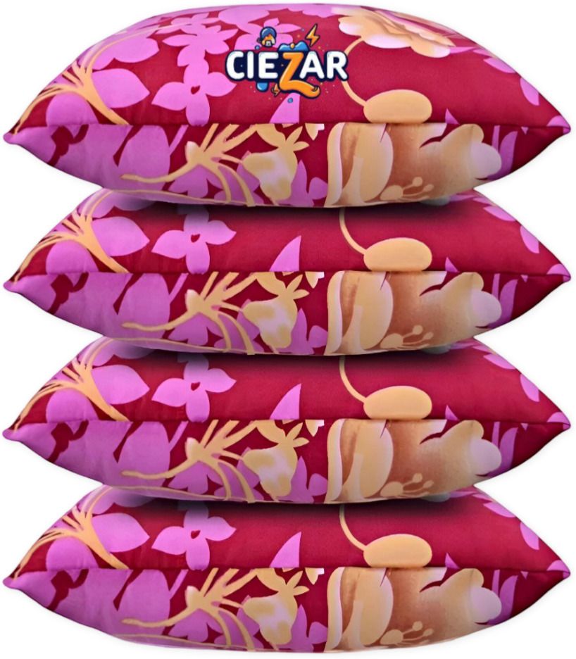 Luxury Polyester Fibre Floral Sleeping Pillow Pack of 4