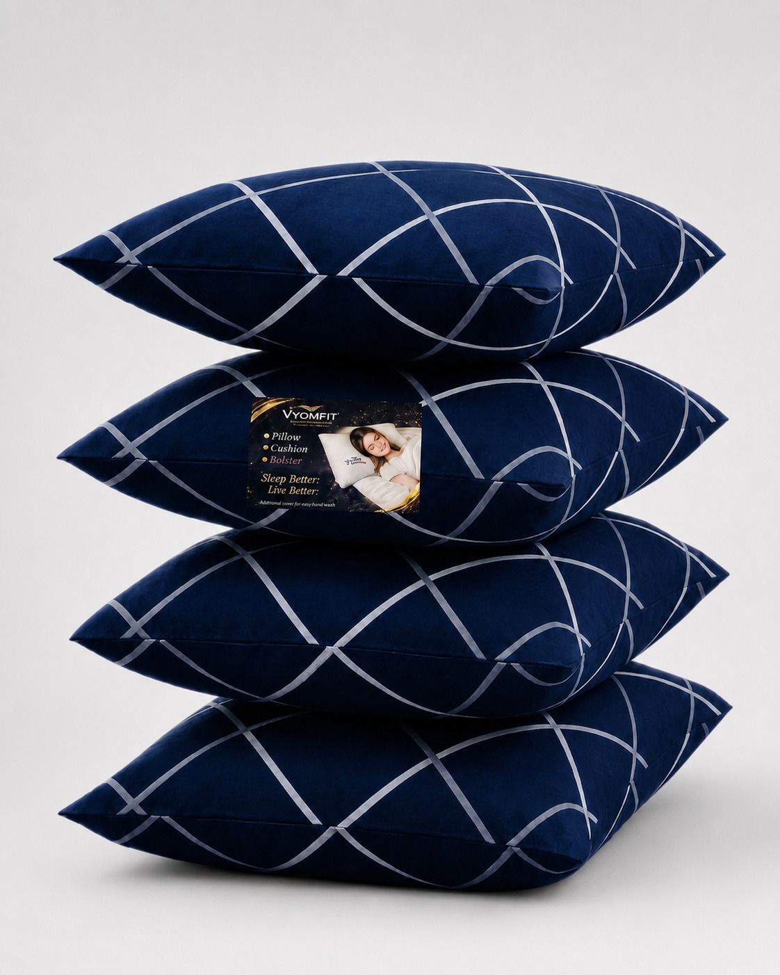 Microfibre Cushion Pack of 4 Printed Premium Cushion Set | (16x16 inch)-image-36