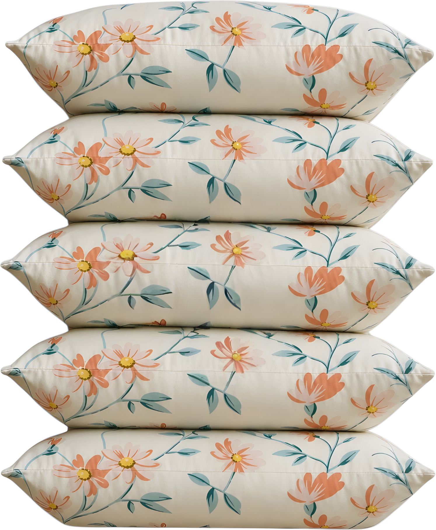stomia Cotton Sleeping Pillow Pack of 5 Floral Premium Pillow Set-picture-25