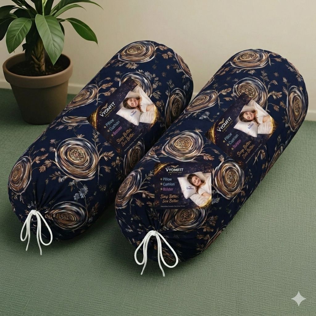 Microfibre Bolster Pack of 2 Printed 2 Bolster-image-36