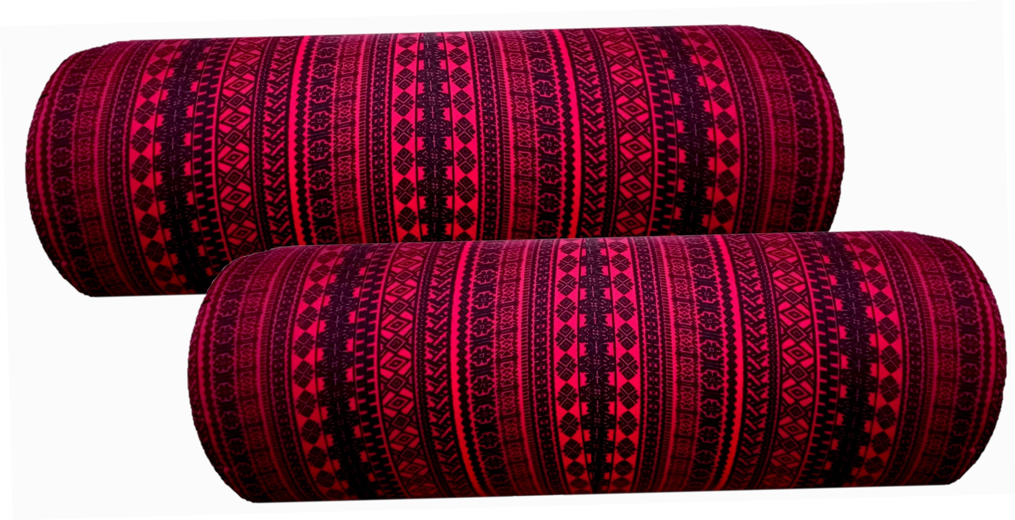 gkm Round Bolster Microfibre Abstract Bolster Pack of 2-picture-13
