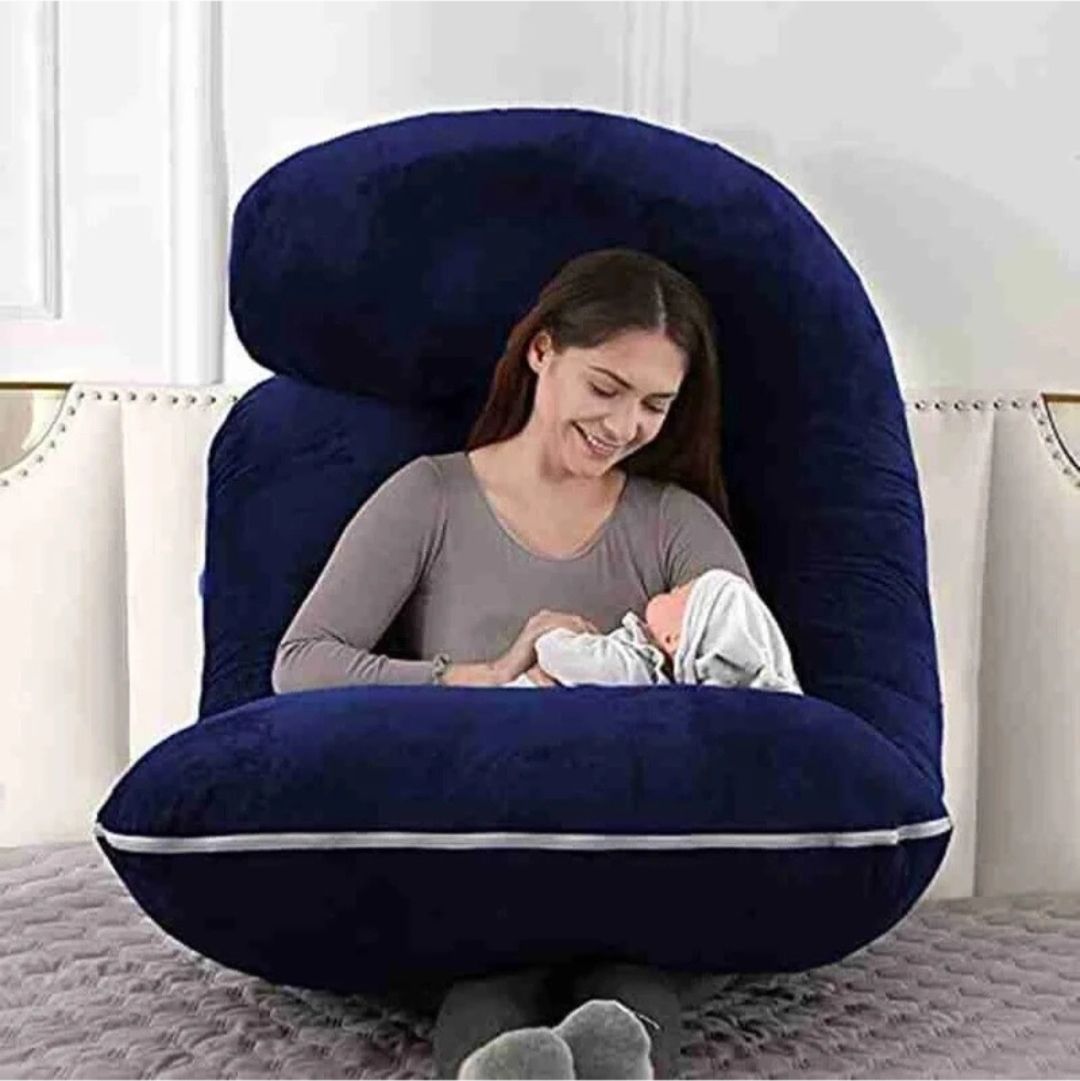 Cotton Pregnancy Pillow Pack of 1 Solid comfort pregnancy pillow-image-49