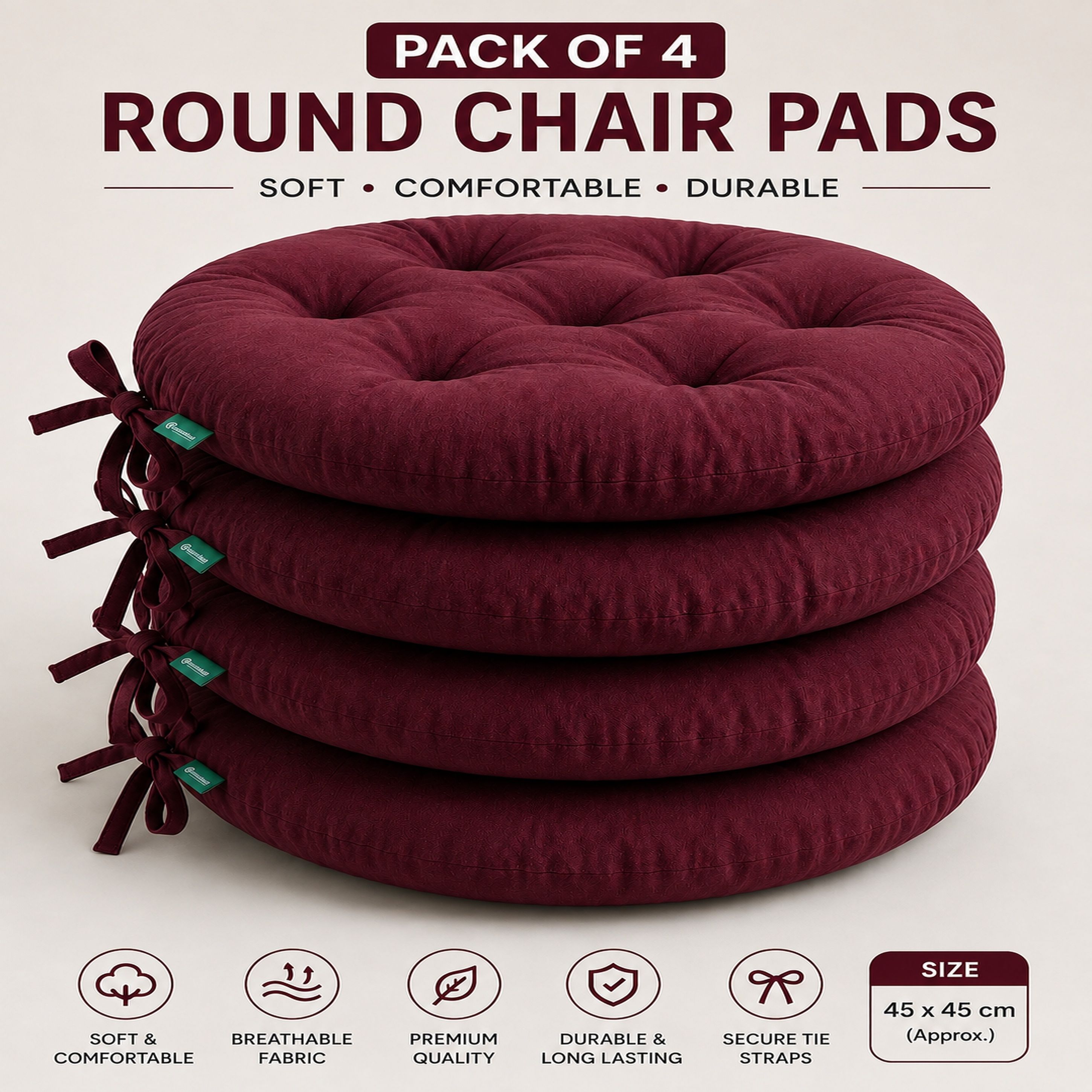 Microfibre Chair Pad Pack of 4 Solid-image-7