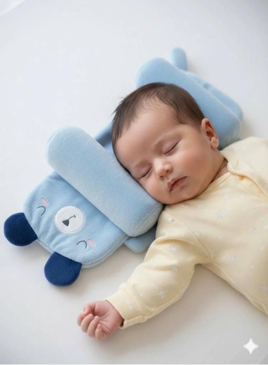 Microfibre Baby Pillow Pack of 1 Toons & Characters Blue Soft Head Shaping Baby Pillow Bloster Slidder Cotten Filling(0 to 12)Months-image-21